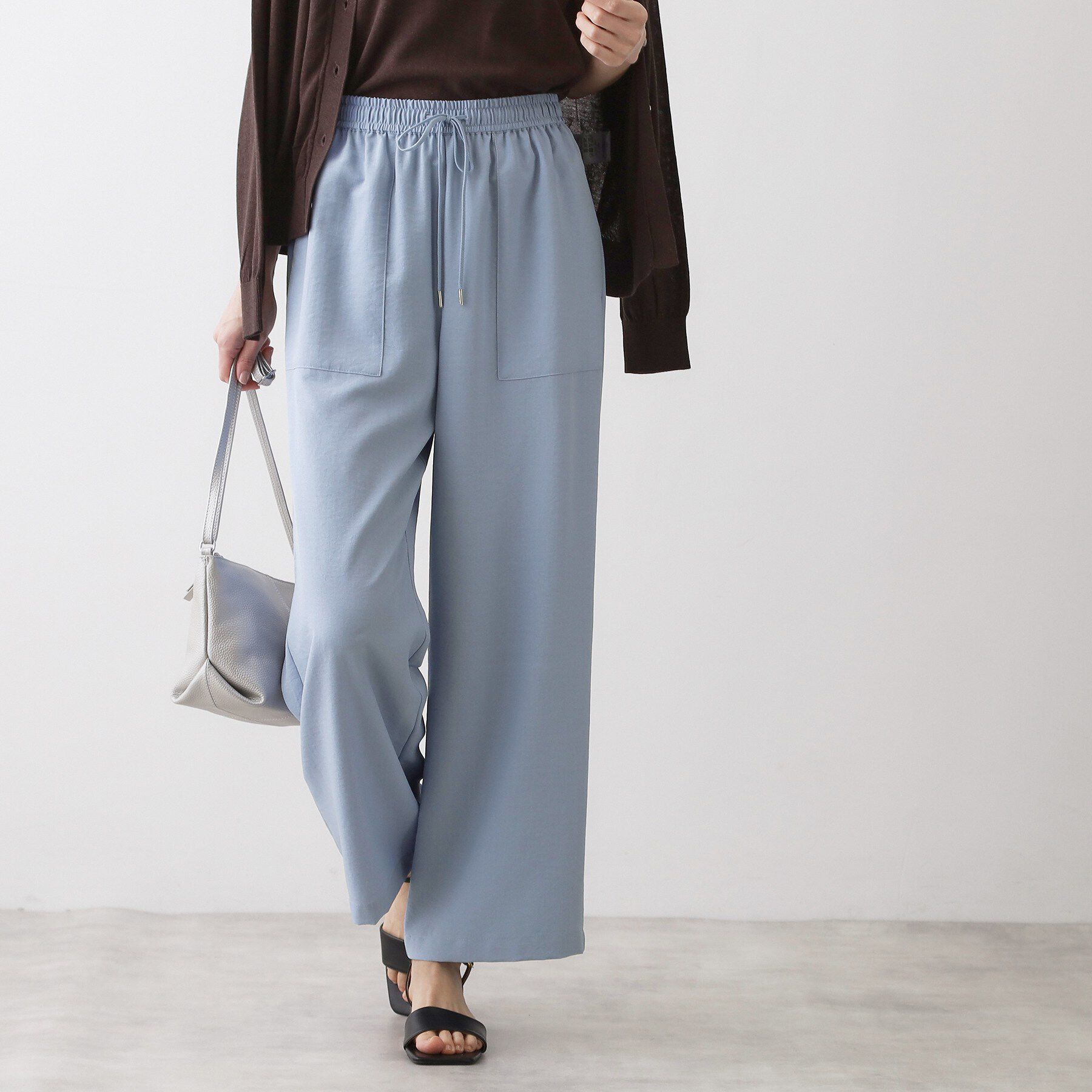 Dessin「【接触冷感/ウエストゴム/洗える】イージーワイドパンツ」|その他|