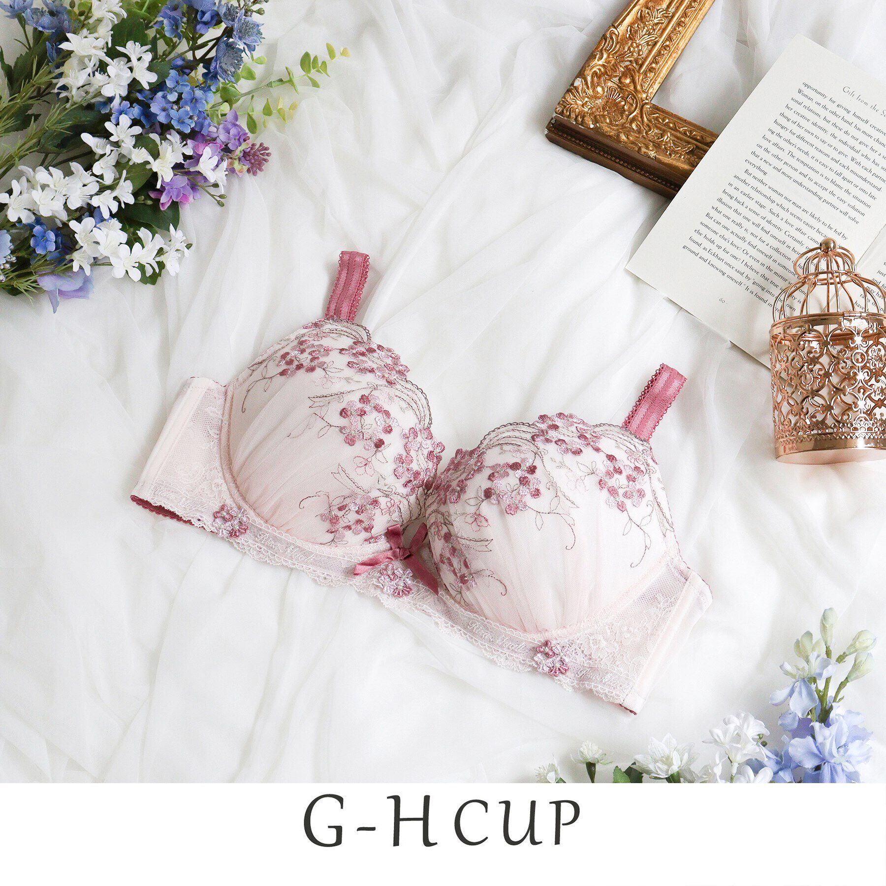 Risa Magli「クラーラ ブラジャー（G-H）＜サイドすっきりタイプ＞」|インナー|ピンク(071)