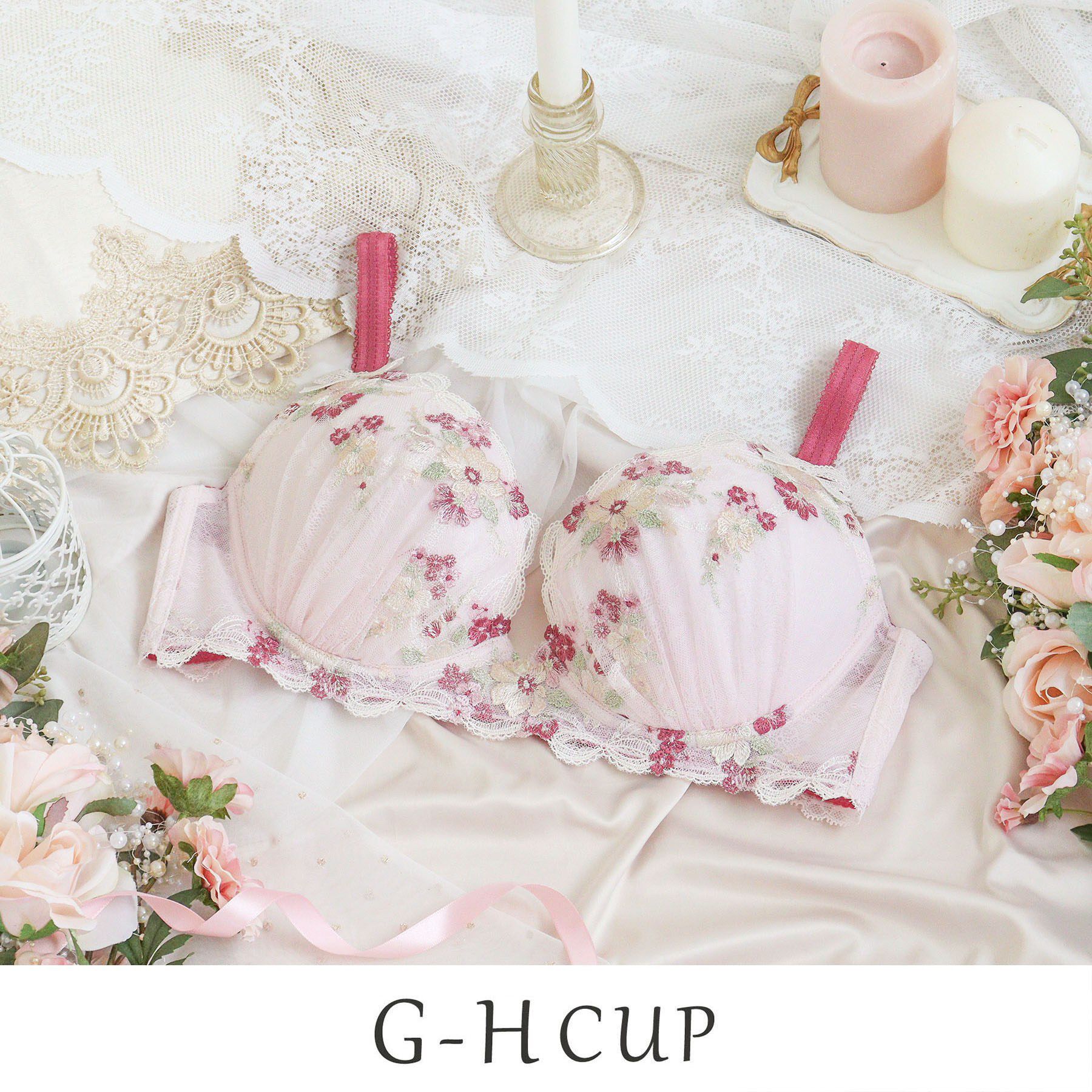 Risa Magli「ダニエラ ブラジャー (G-H) ＜V Make Type＞」|インナー|ピンク(071)