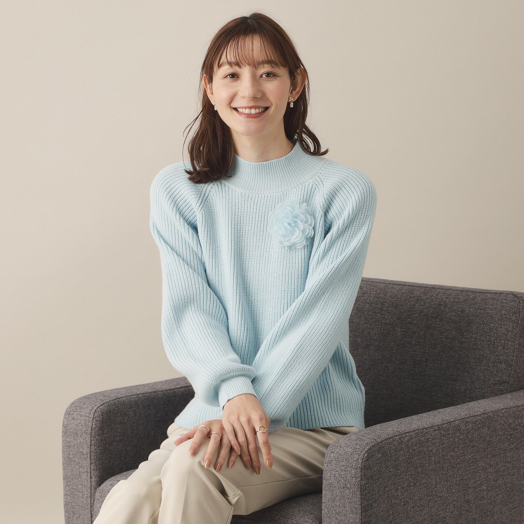 ITS&rsquo;DEMO「【手洗い可】コサージュ付きニット」|ニット・セーター|