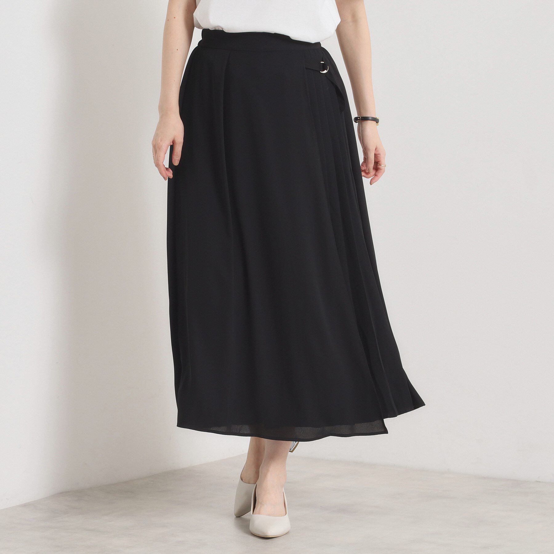 ITS&rsquo;DEMO「【手洗い可／ウエストゴム】サイドプリーツパンツ」|その他|ブラック(019)