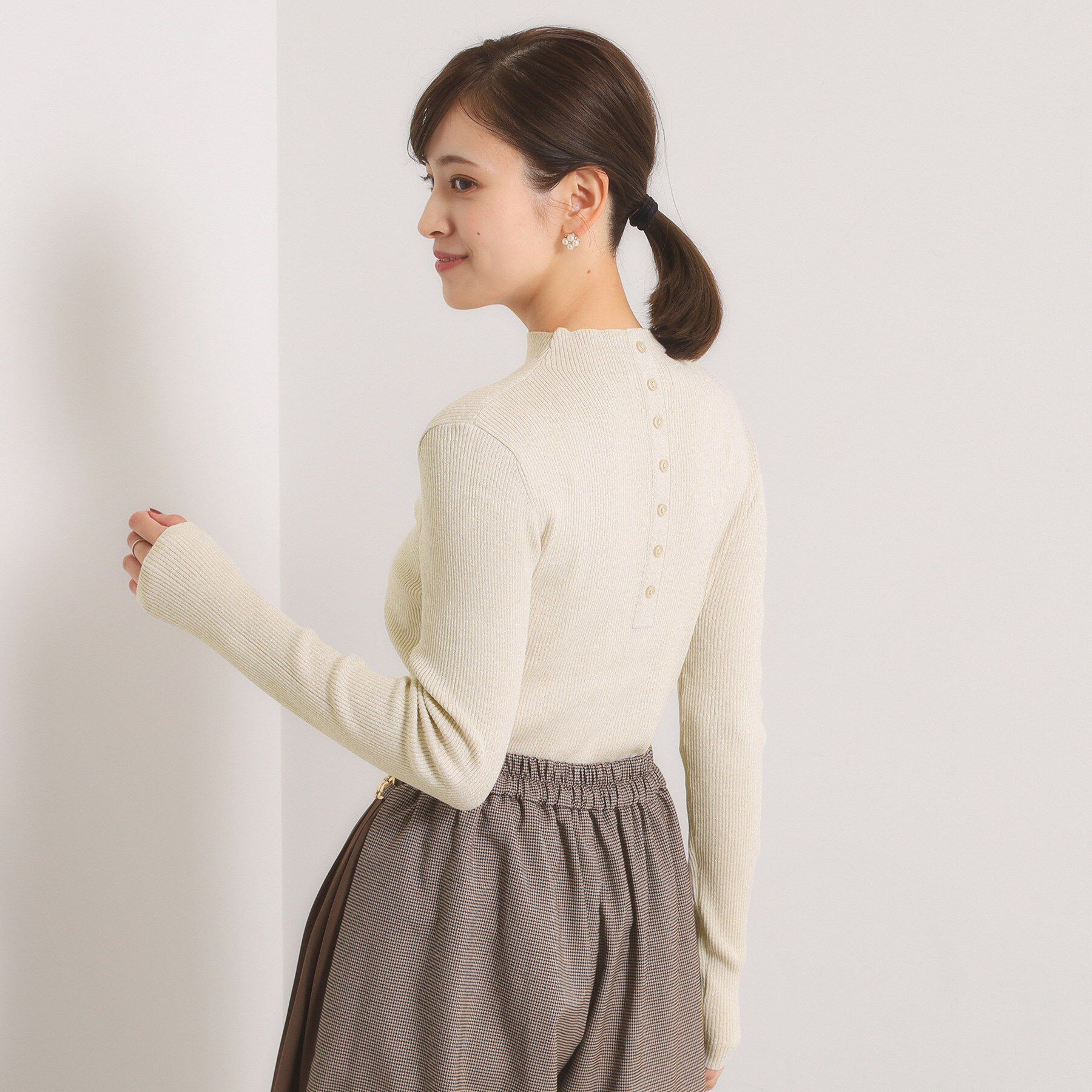 ITS&rsquo;DEMO「【手洗い可】ラメリブボトルネックニット」|ニット・セーター|