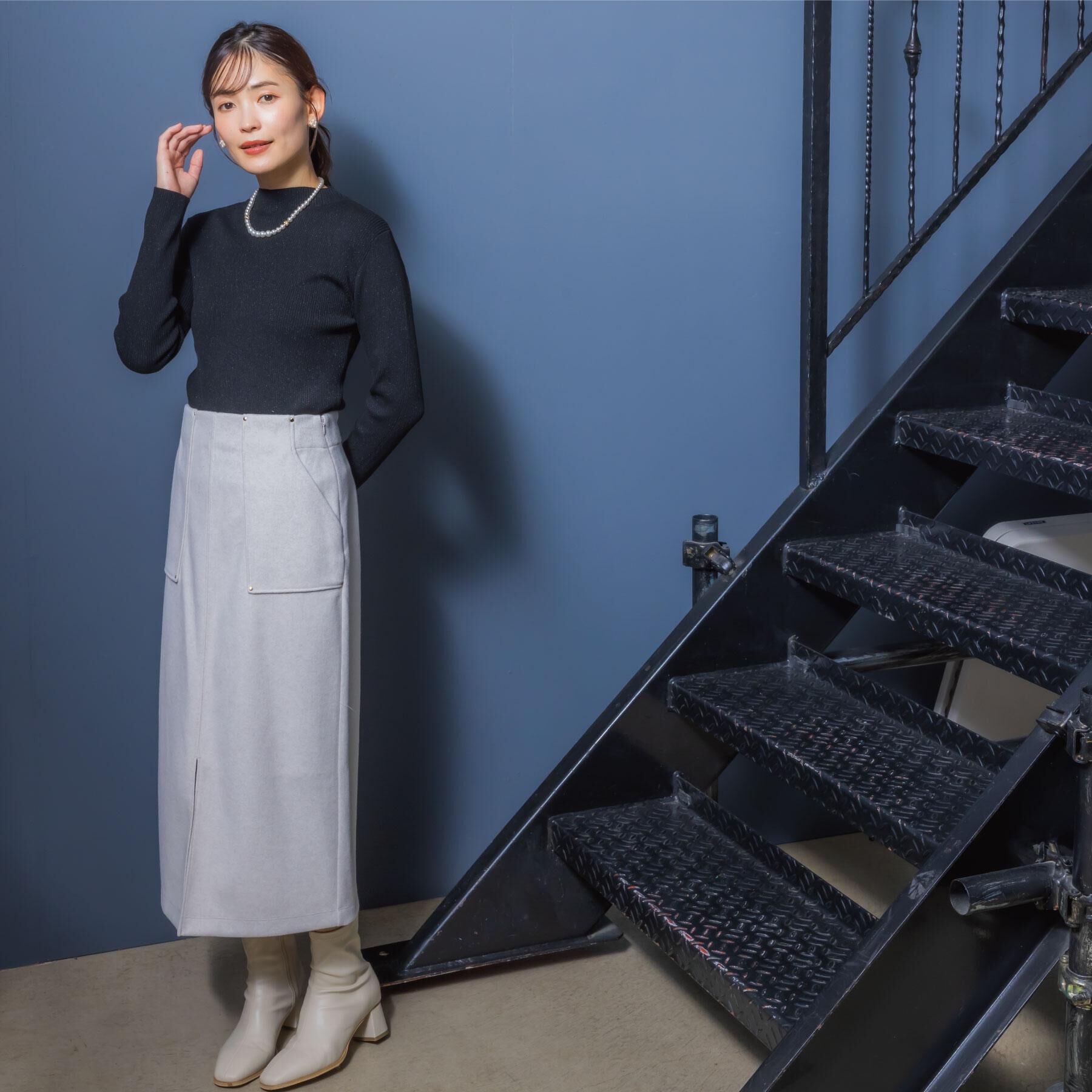 ITS&rsquo;DEMO「【洗濯機OK】カットメルトンタイトスカート」|スカート|