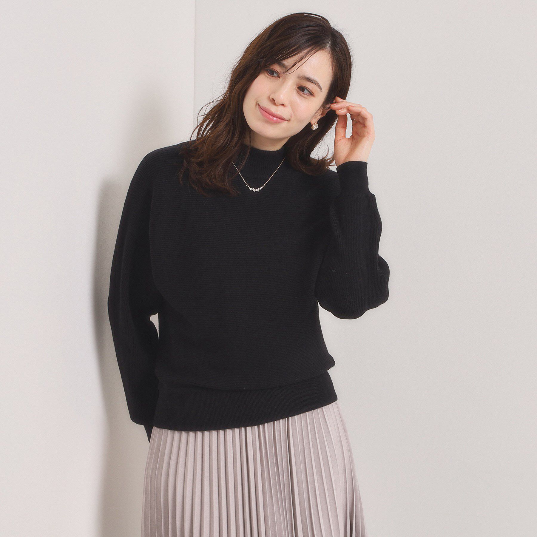 ITS&rsquo;DEMO「【手洗い可】リブドルマンハイネックニット」|ニット・セーター|