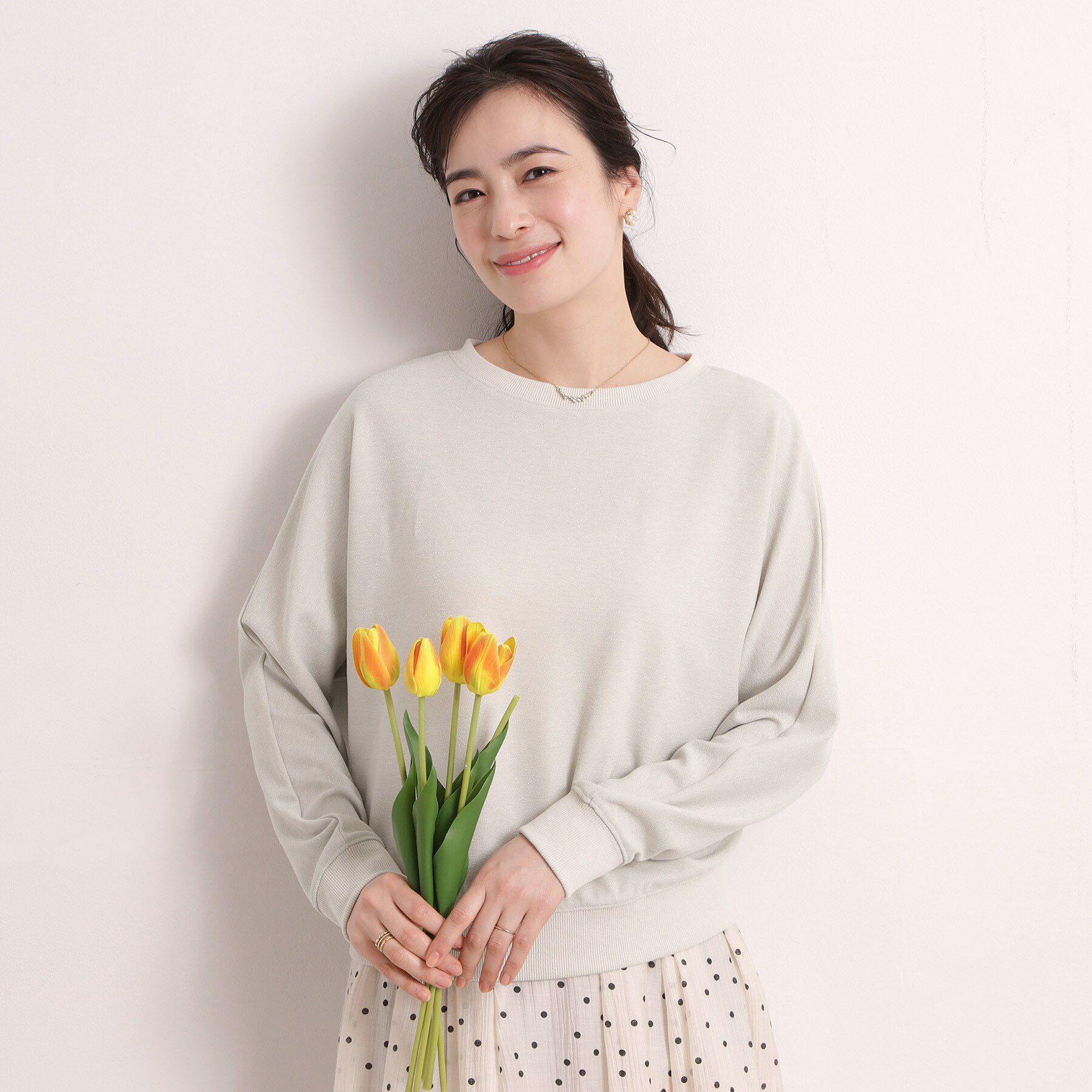 ITS&rsquo;DEMO「【手洗い可】ラメポンチドルマンプルオーバー」|Tシャツ・カットソー|