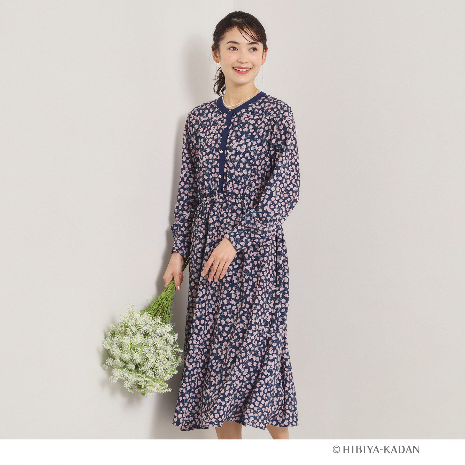 ITS&rsquo;DEMO「【ITS&rsquo;DEMO &times; HIBIYA－KADAN】楊柳ワンピース」|ワンピース|ネイビー(194)