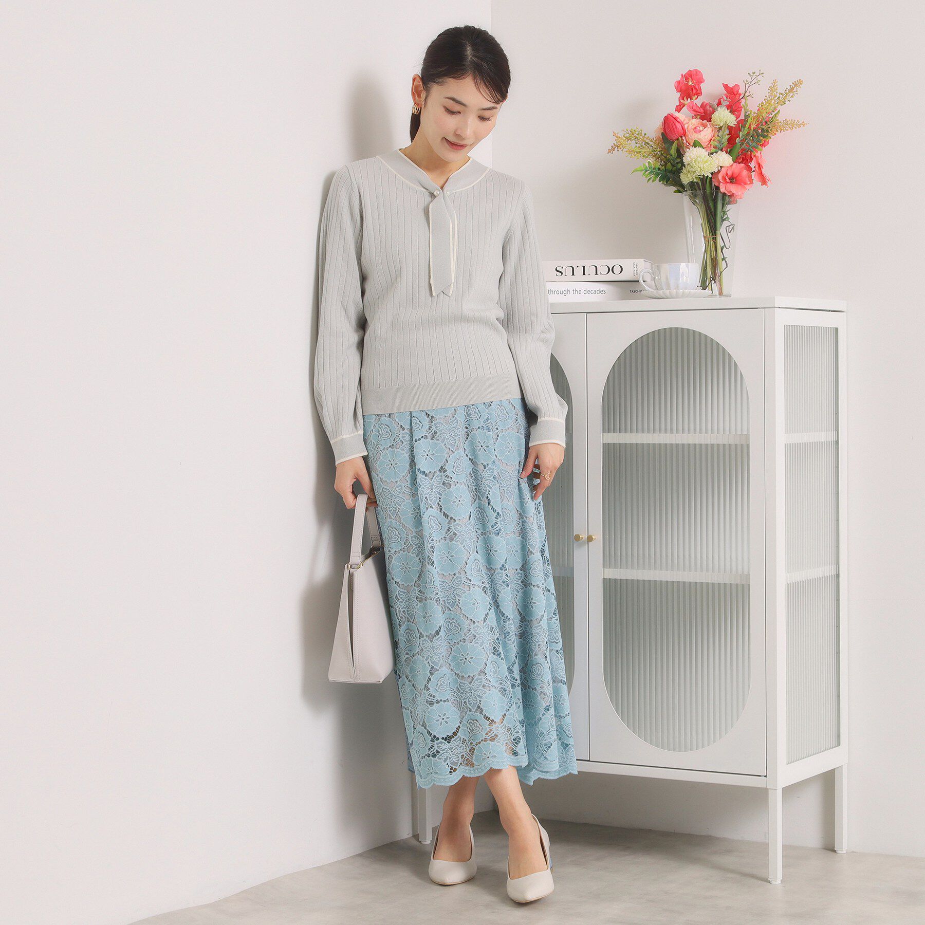 ITS&rsquo;DEMO「【手洗い可／ウエストゴム】レーススカート」|スカート|