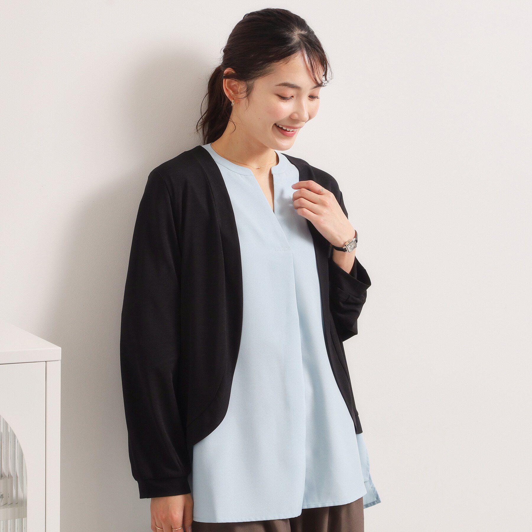 ITS&rsquo;DEMO「【UVカット／洗濯機OK】ボレロ」|カーディガン|ブラック(019)