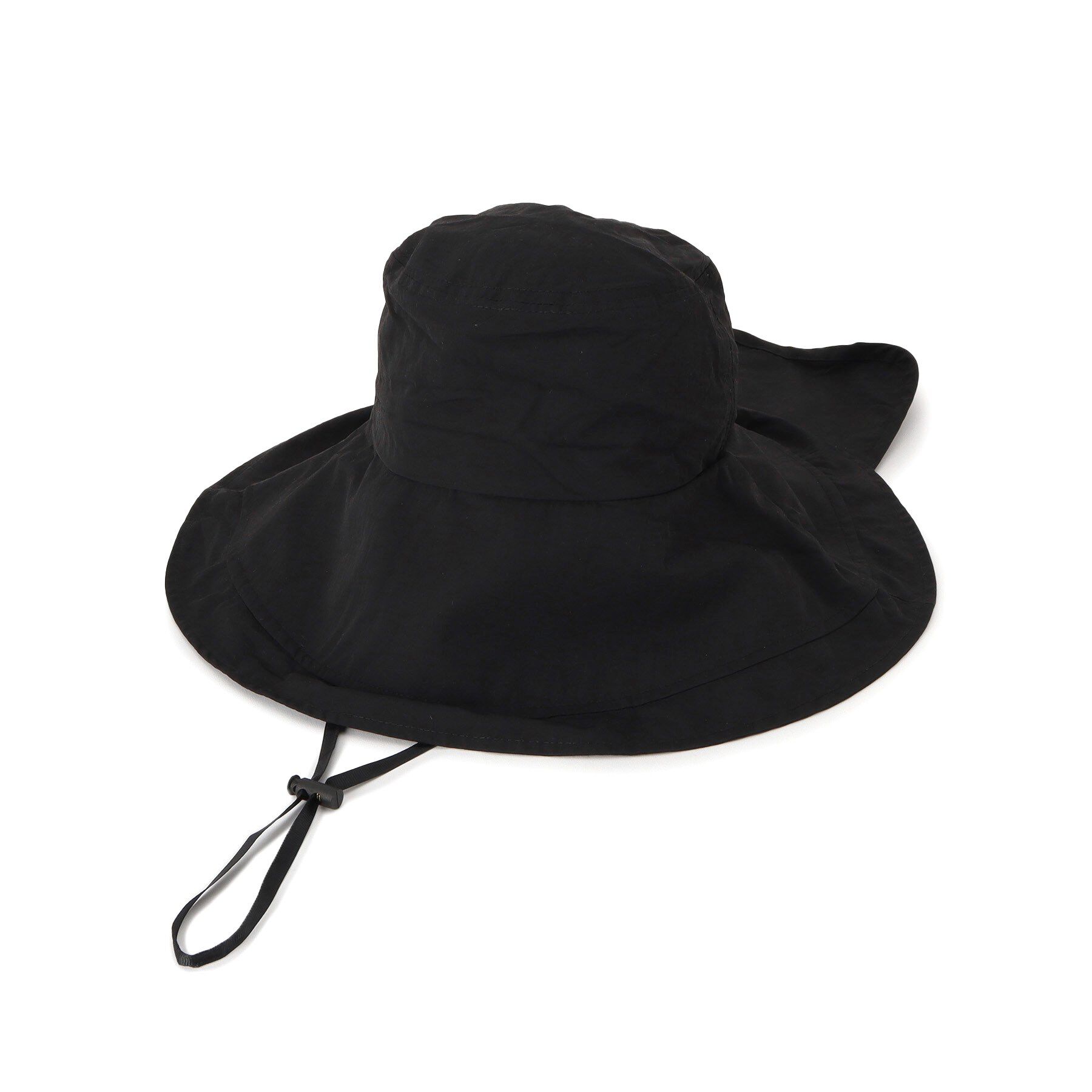 ITS&rsquo;DEMO「【撥水／冷感】タレ付きUVツバ広ハット」|ハット|ブラック(019)