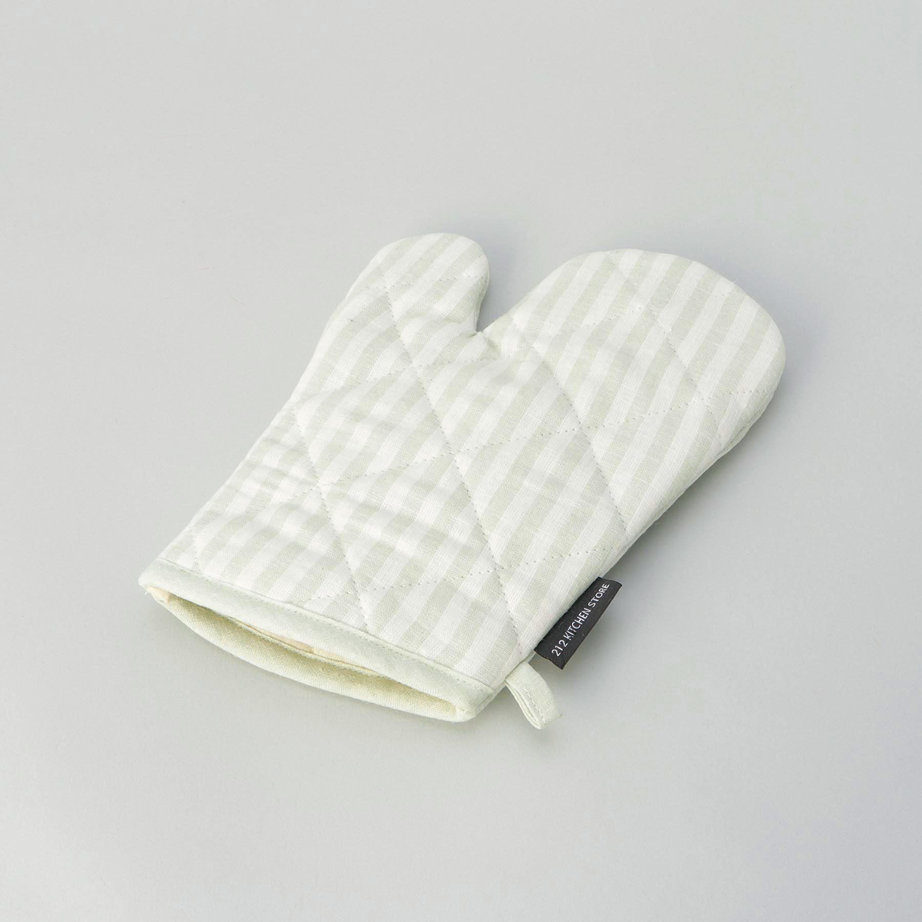 212 KITCHEN STORE「ブロックストライプ リネンコットン ミトン LGR ＜212Kオリジナル ＞」|食器・キッチングッズ|その他