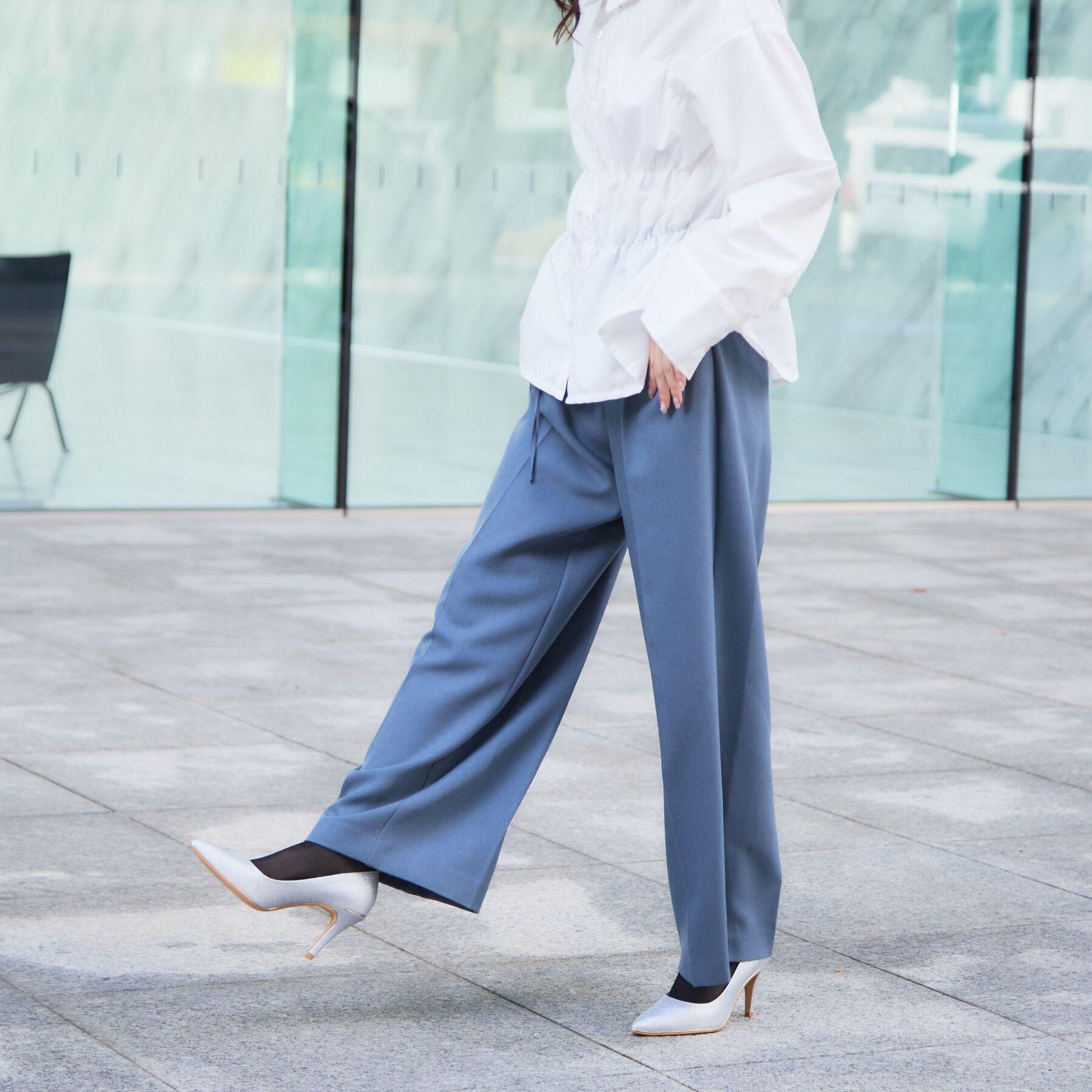 ESPERANZA「【12時間パンプス】約8.5㎝／ラメ素材　歩きやすくて疲れにくい」|パンプス|