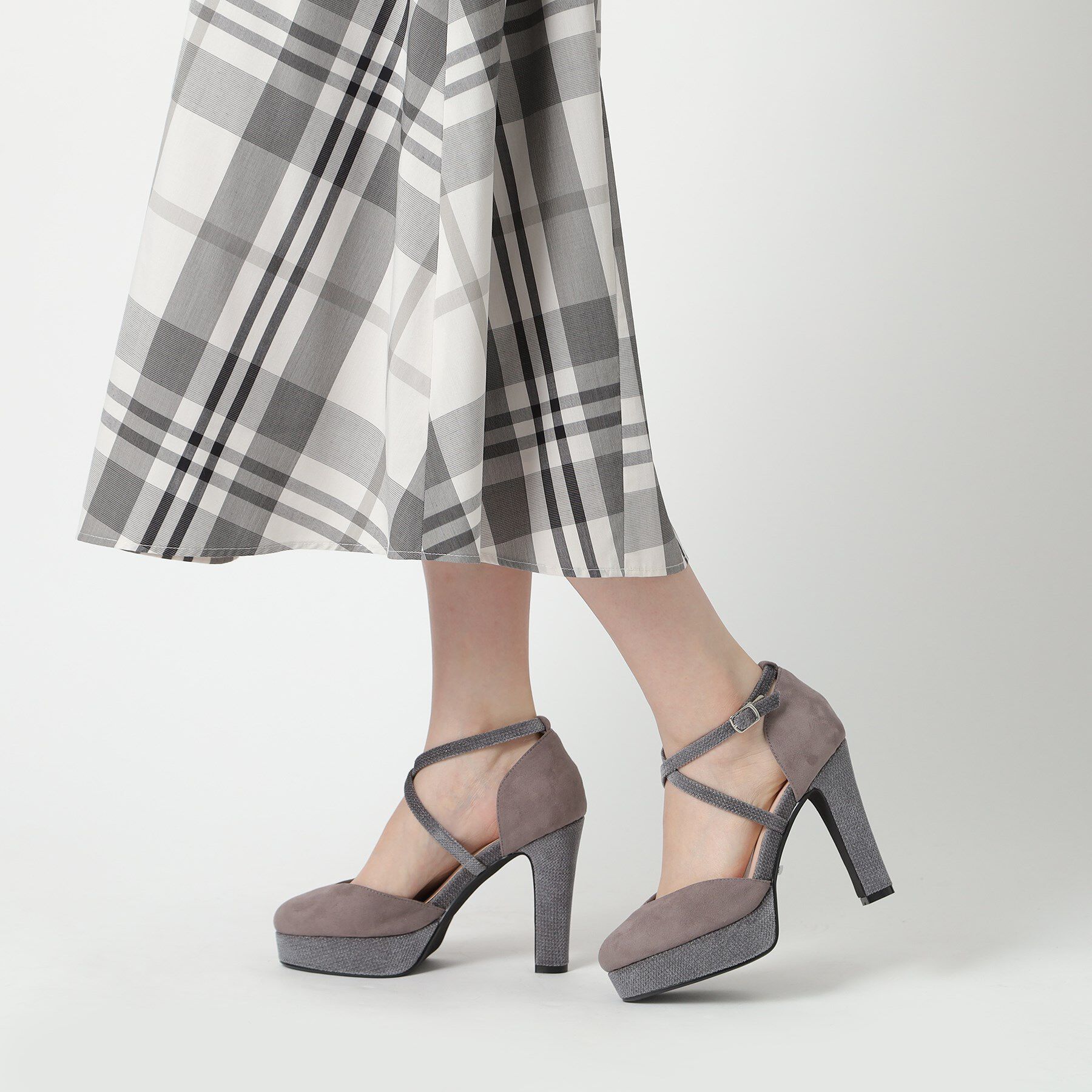 ESPERANZA「クロスストラップハイヒールセパレートパンプス」|パンプス|