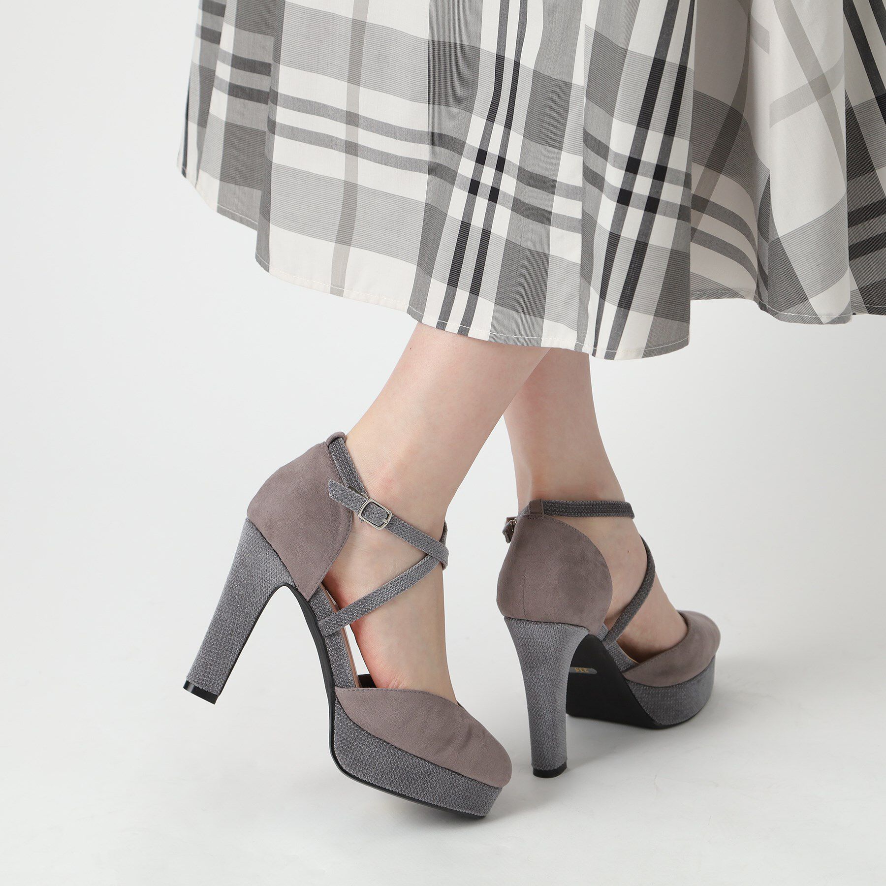 ESPERANZA「クロスストラップハイヒールセパレートパンプス」|パンプス|