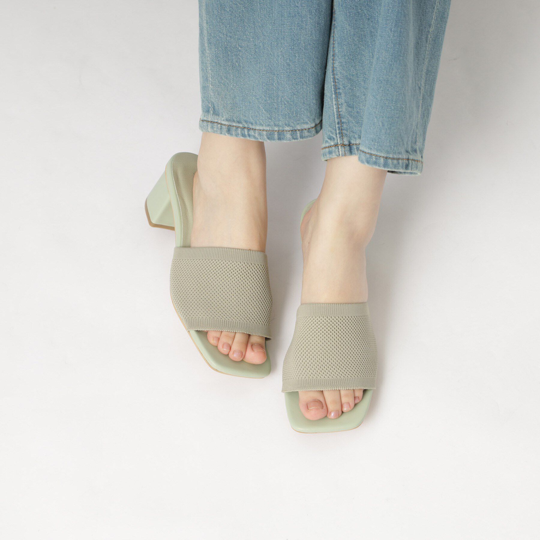 ESPERANZA「ニットアッパーミュールサンダル 24SS」|サンダル|