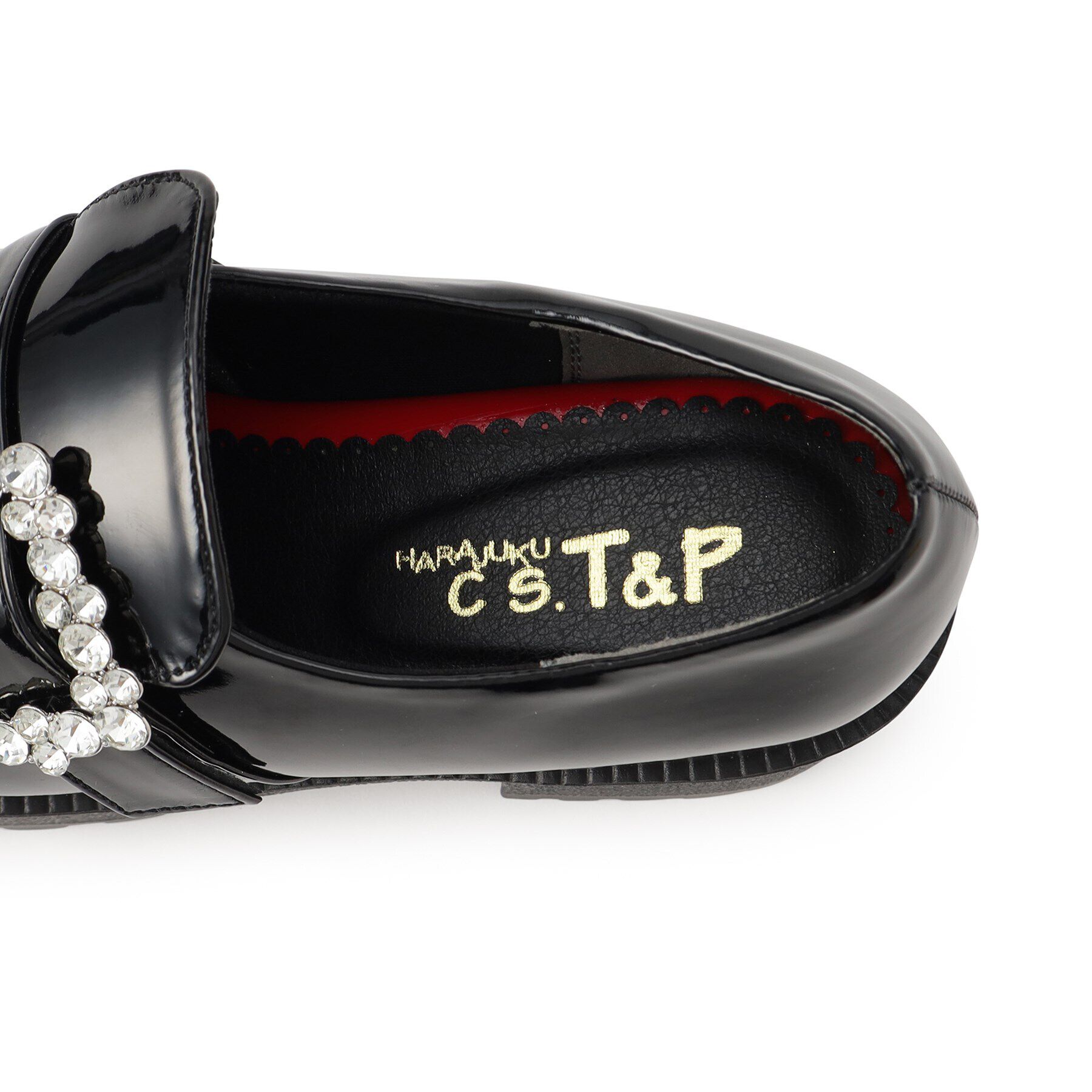 csT&P「厚底キラキラストーンバックル ローファーパンプス」|パンプス|