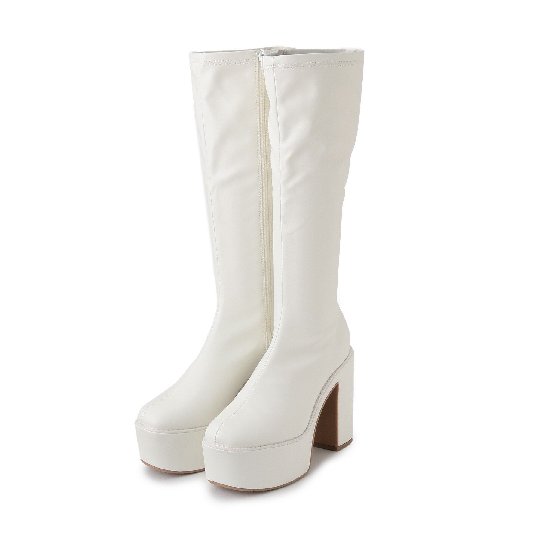 csT&P「厚底ロングブーツ」|ショートブーツ|ホワイト(001)