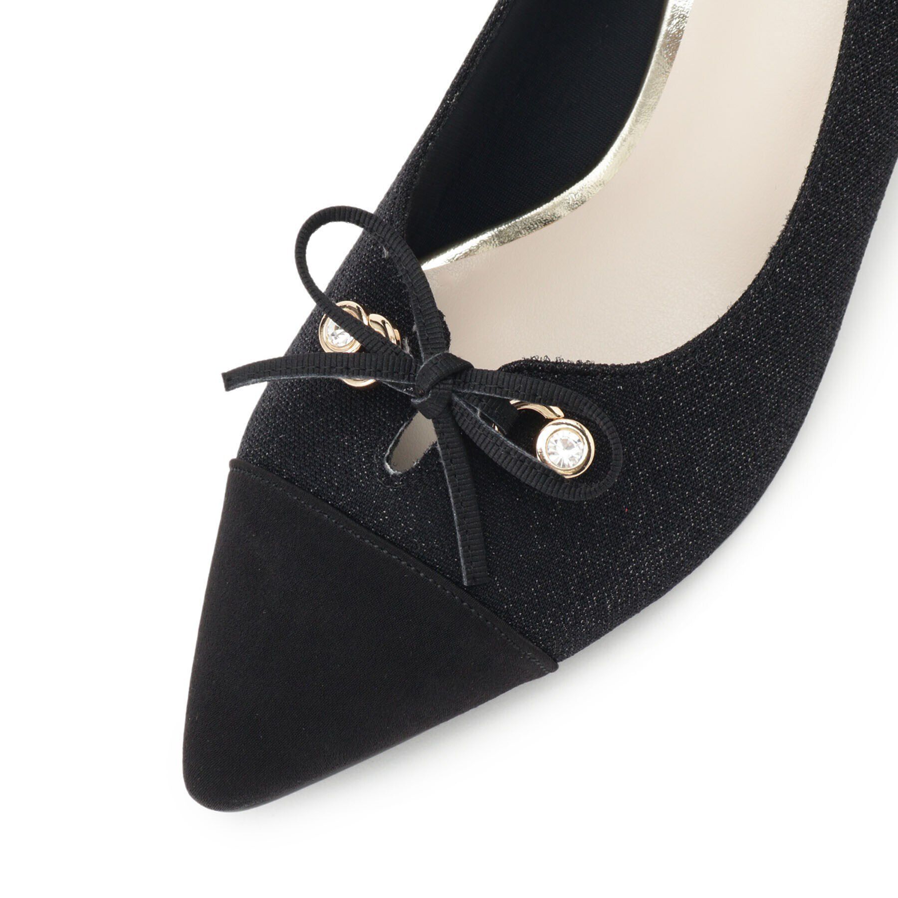 ESPERANZA「ビジューリボンポインテッドトゥパンプス」|パンプス|