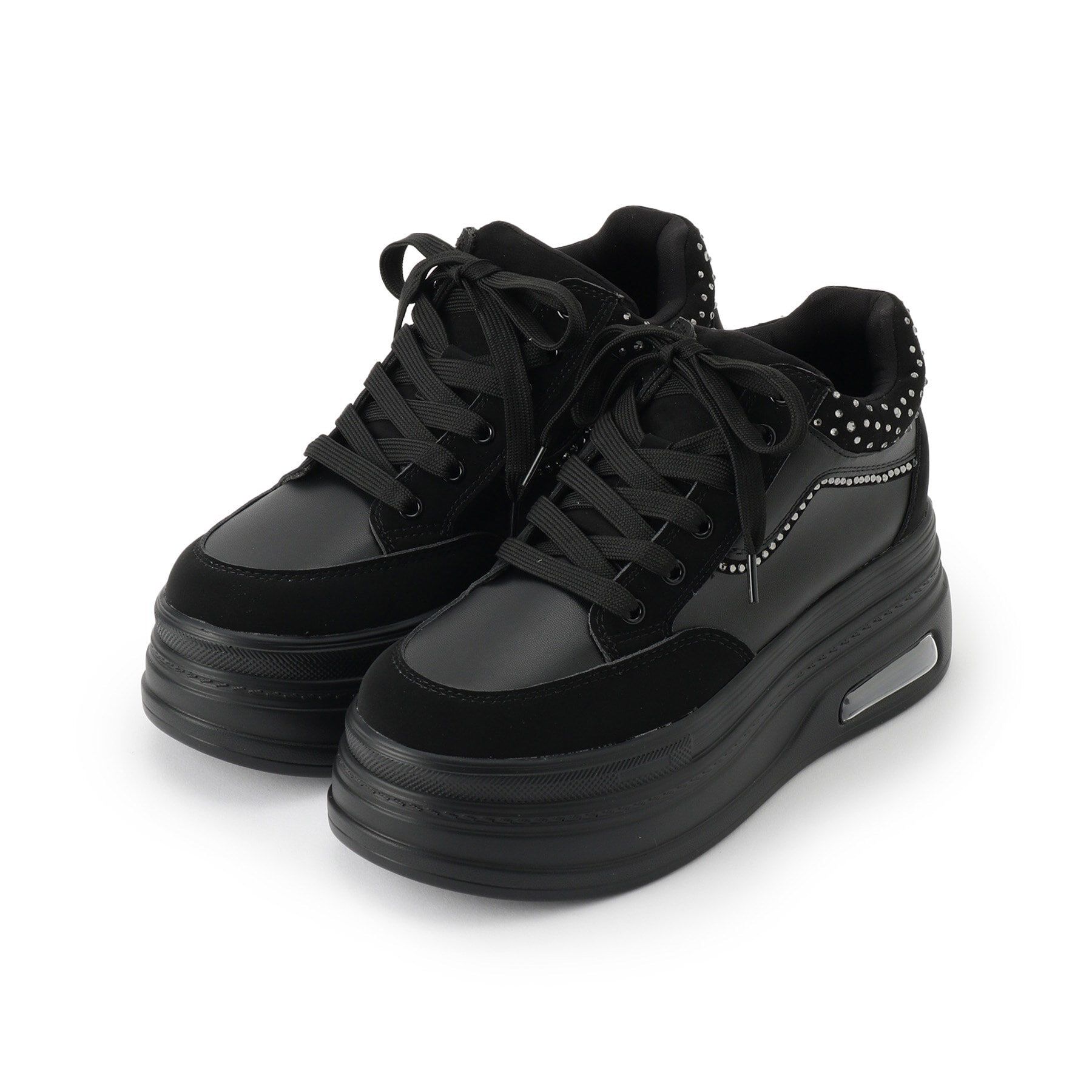 ESPERANZA「きゅんフィットインソールラインストーンスニーカー」|スニーカー|ブラック(019)