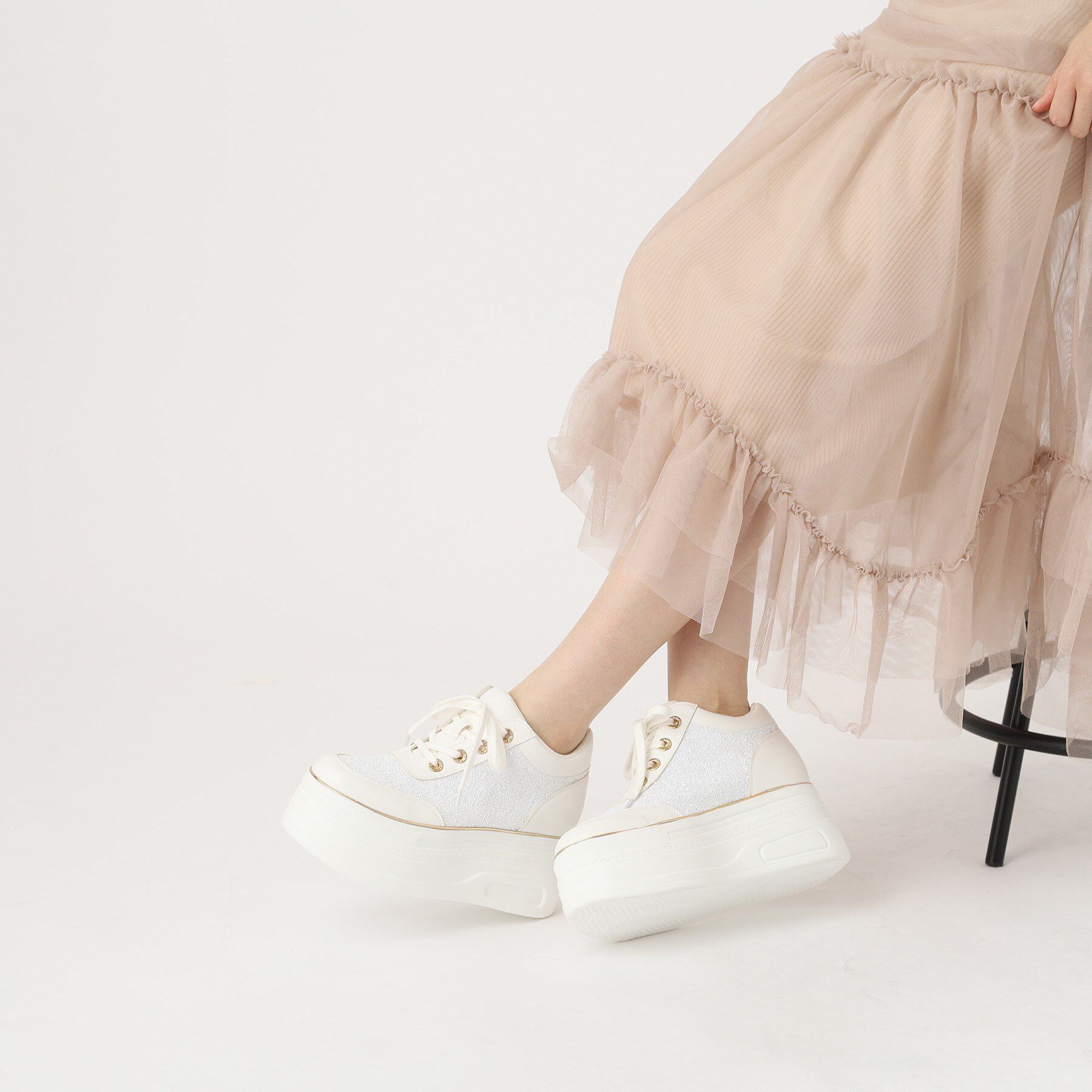 ESPERANZA「ゴールドライン厚底フラットスニーカー」|スニーカー|