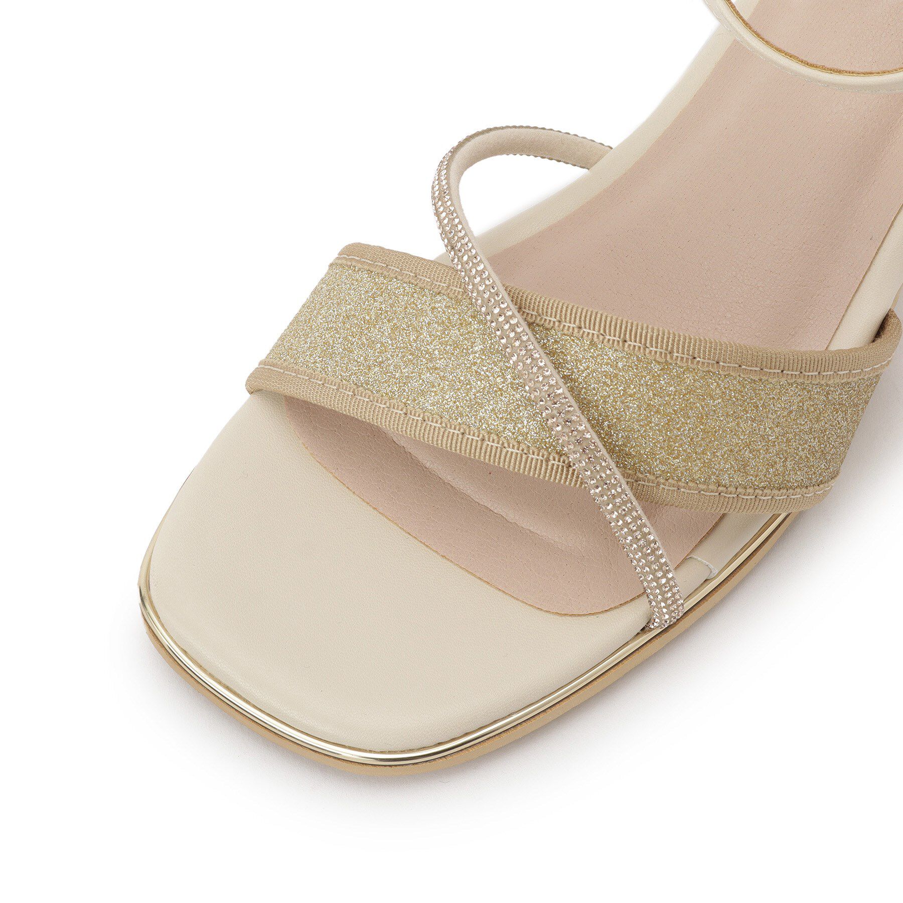 ESPERANZA「ラメ&times;ラインストーンスクエアトゥサンダル」|サンダル|