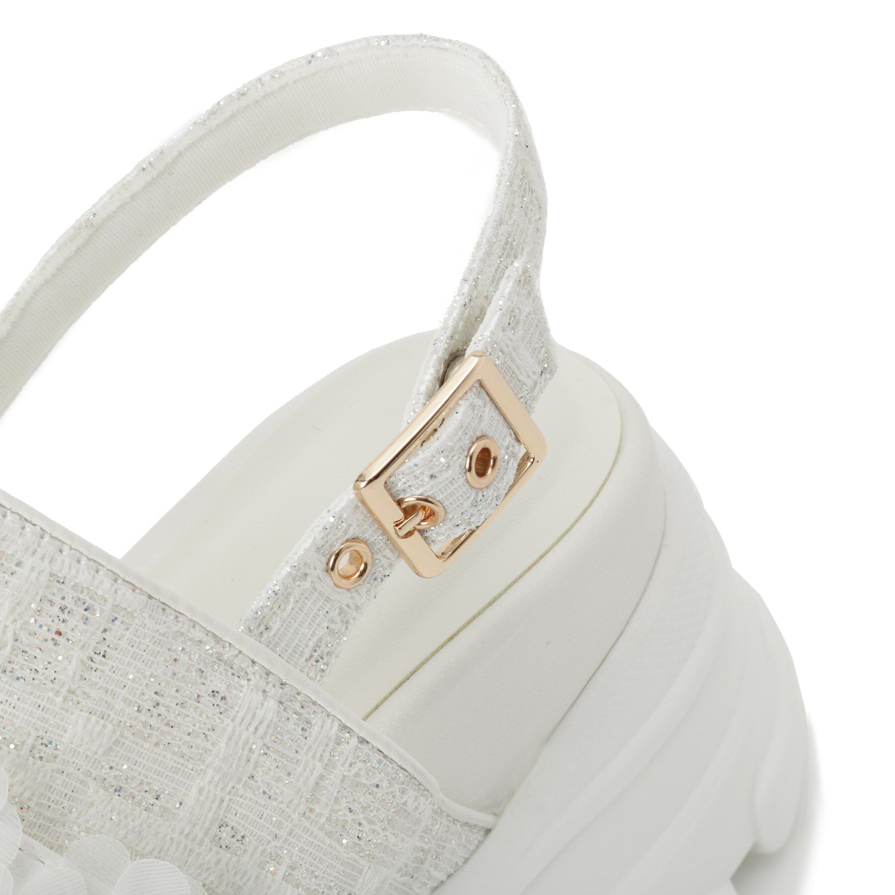 ESPERANZA「ツイード風フラワーベルトスポサン」|サンダル|