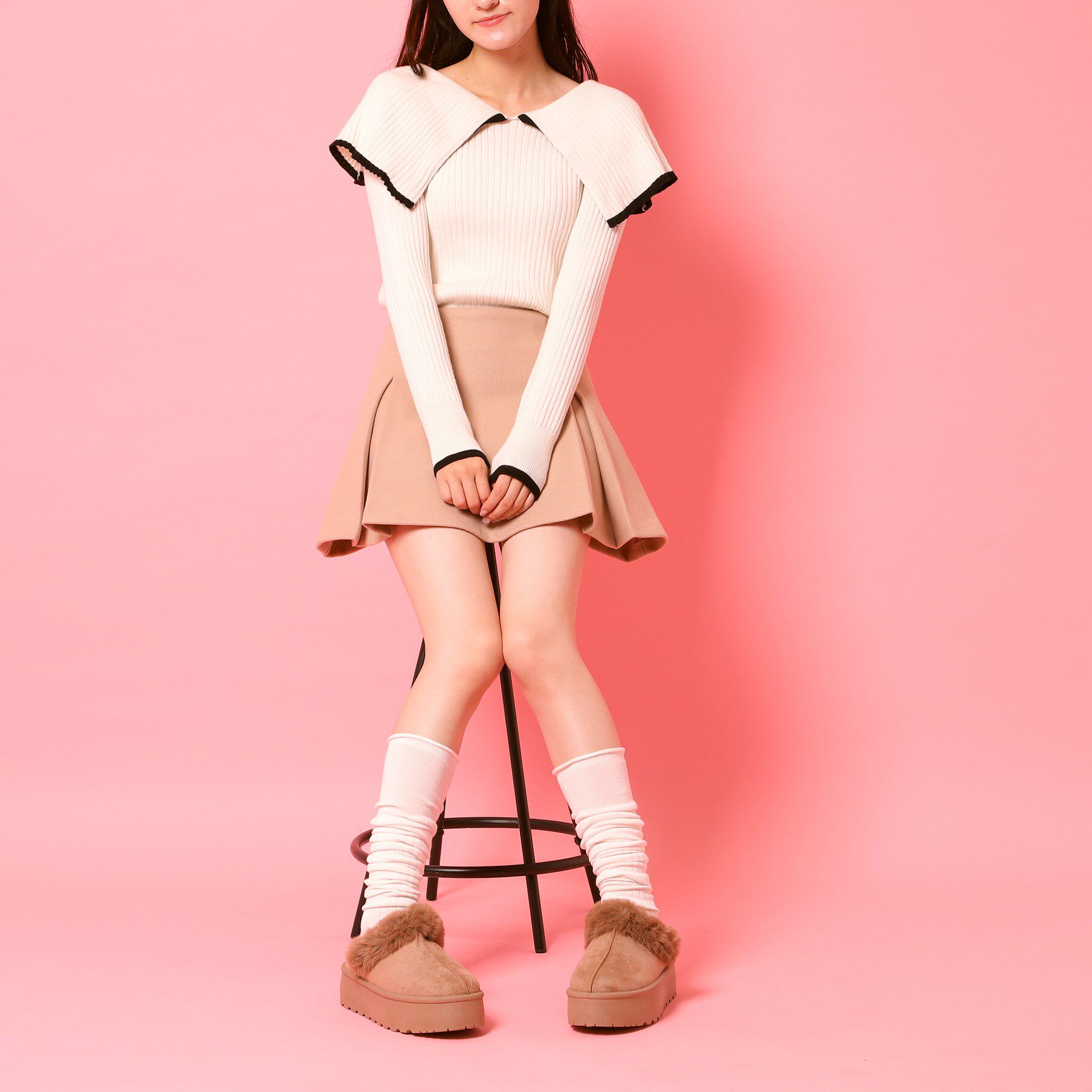 csT&P「厚底サボフェイクムートン」|サンダル|