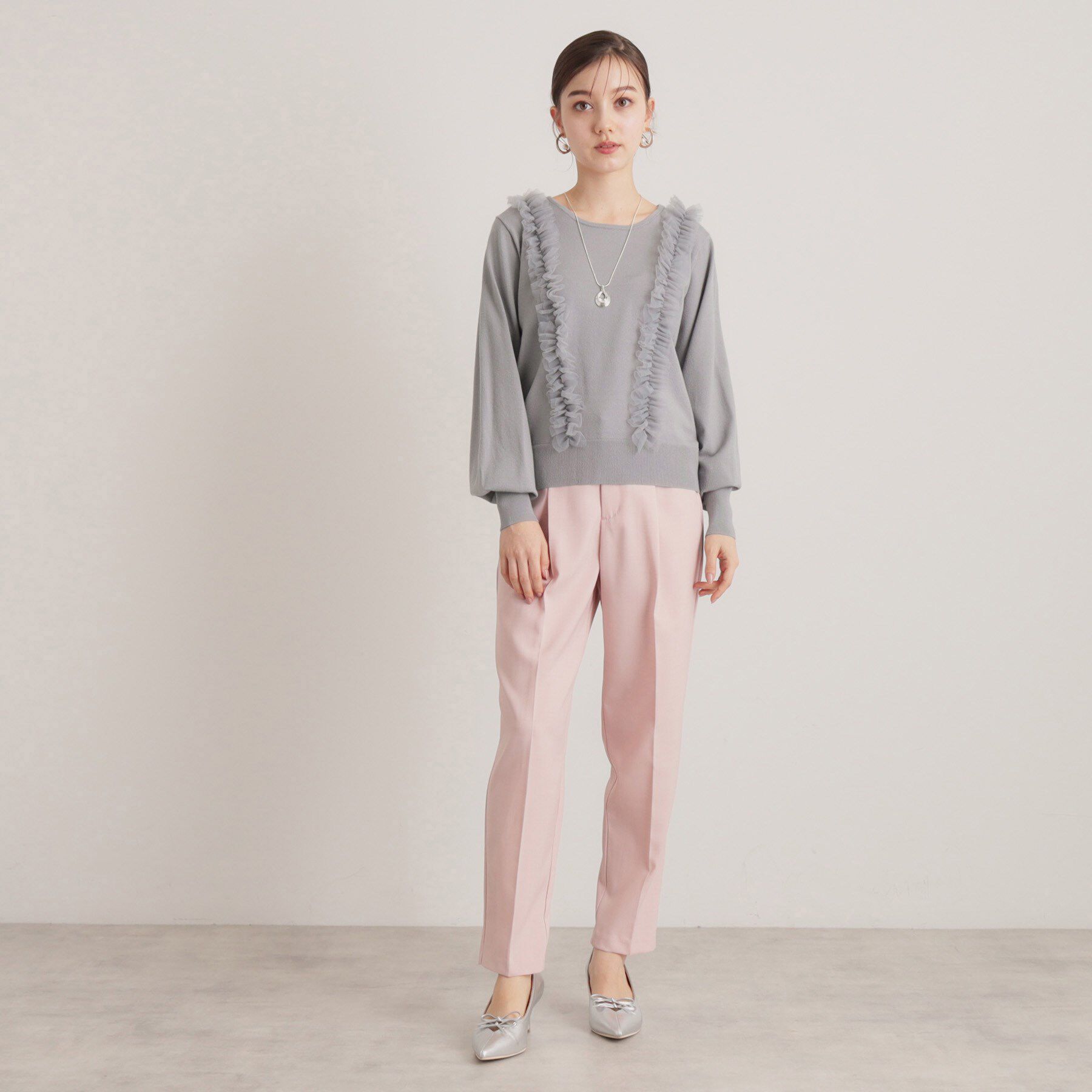 SunaUna「【大人フェミニン】前後チュールニット」|ニット・セーター|