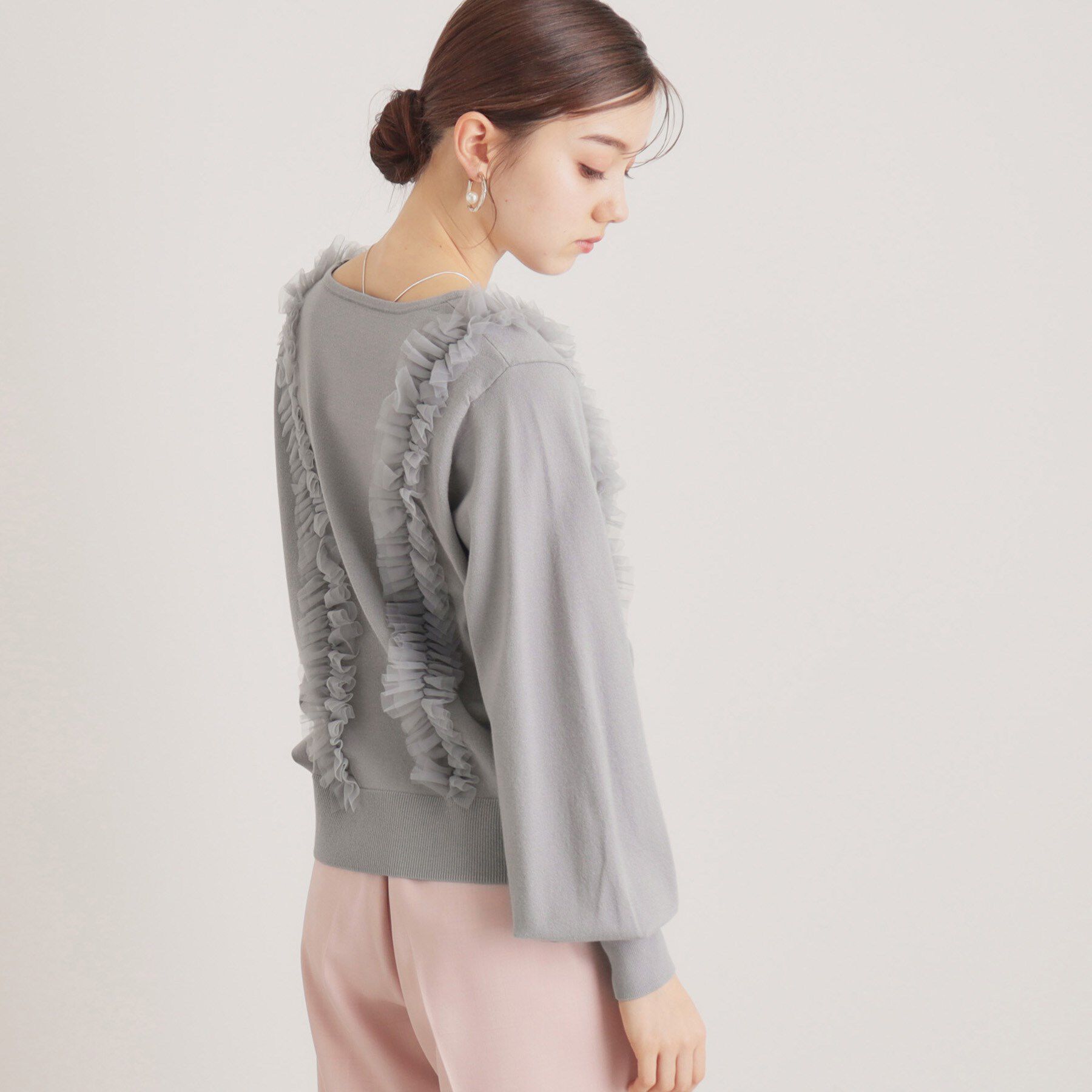 SunaUna「【大人フェミニン】前後チュールニット」|ニット・セーター|