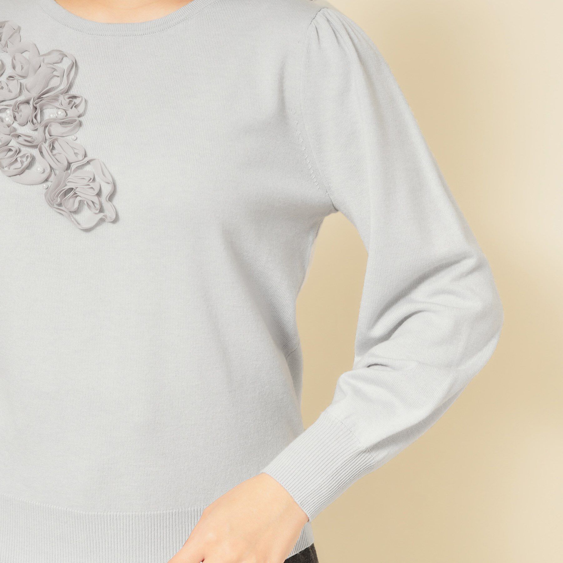 SunaUna「【SS～Lサイズ展開／チュール刺繍】クラフトニット」|ニット・セーター|