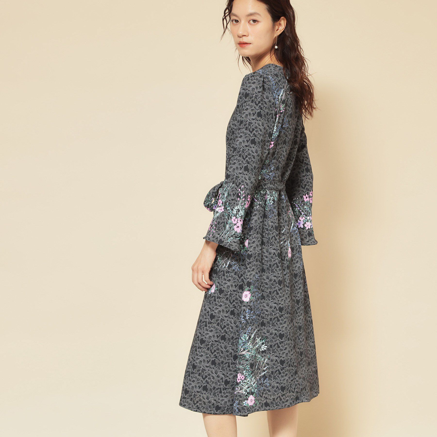 SunaUna「【co creation and yours／SS～L】レースプリント柄ワンピース」|ワンピース|