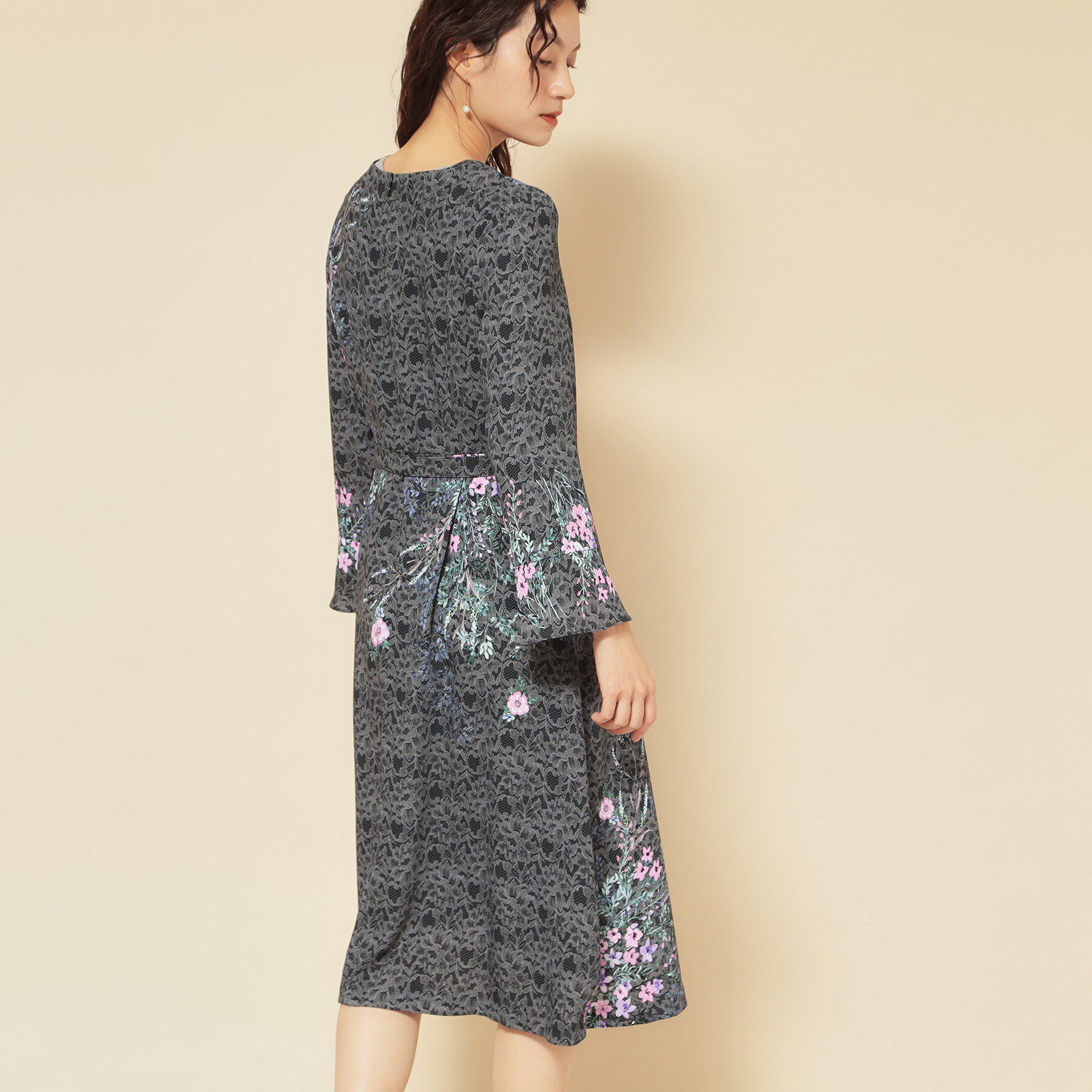 SunaUna「【co creation and yours／SS～L】レースプリント柄ワンピース」|ワンピース|