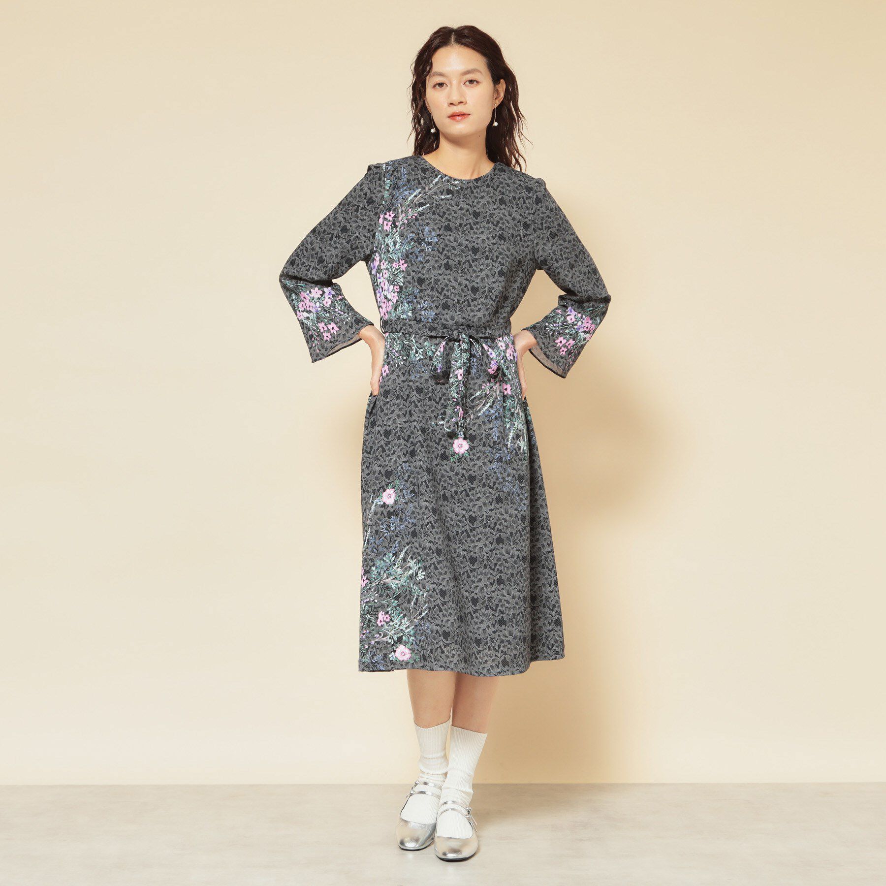 SunaUna「【co creation and yours／SS～L】レースプリント柄ワンピース」|ワンピース|