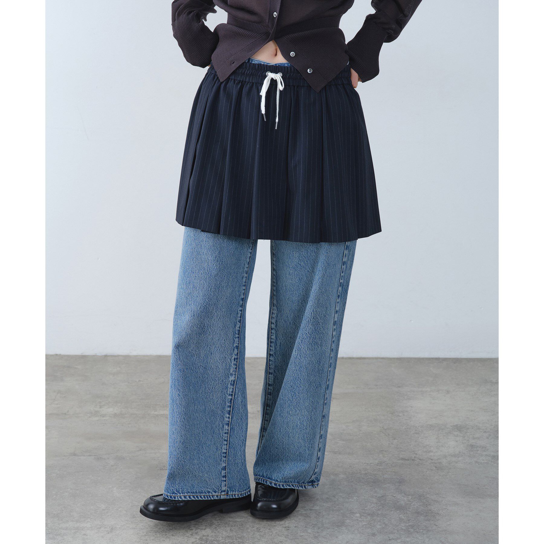 CODE A「tailored mood mini skirt」|スカート|ネイビー(394)