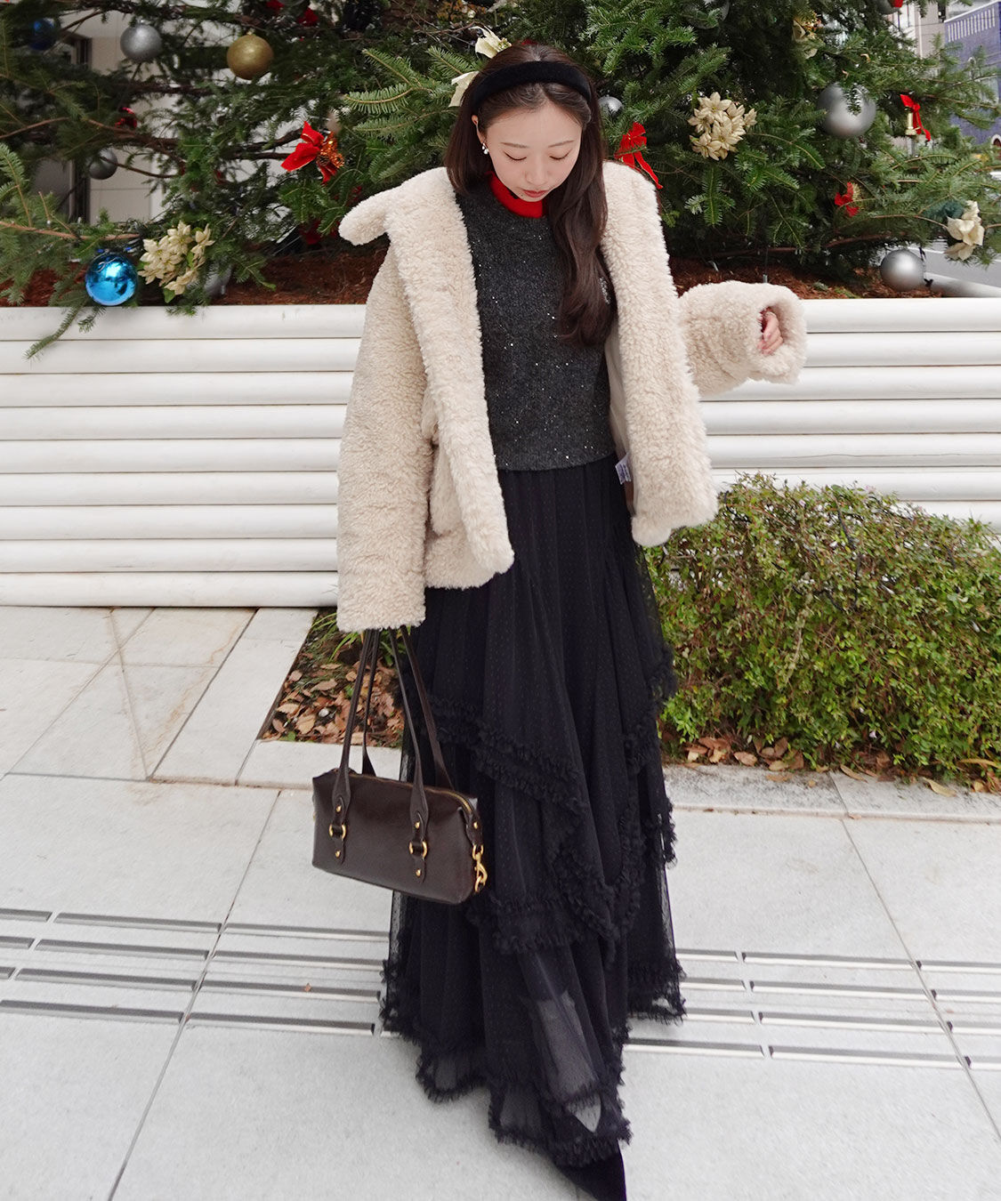 COCO DEAL「ドットチュールティアードフレアスカート」|スカート|