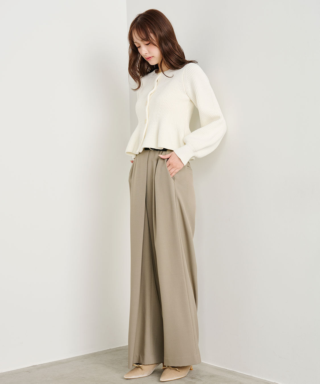 COCO DEAL「ペプラムボタンニット」|ニット・セーター|