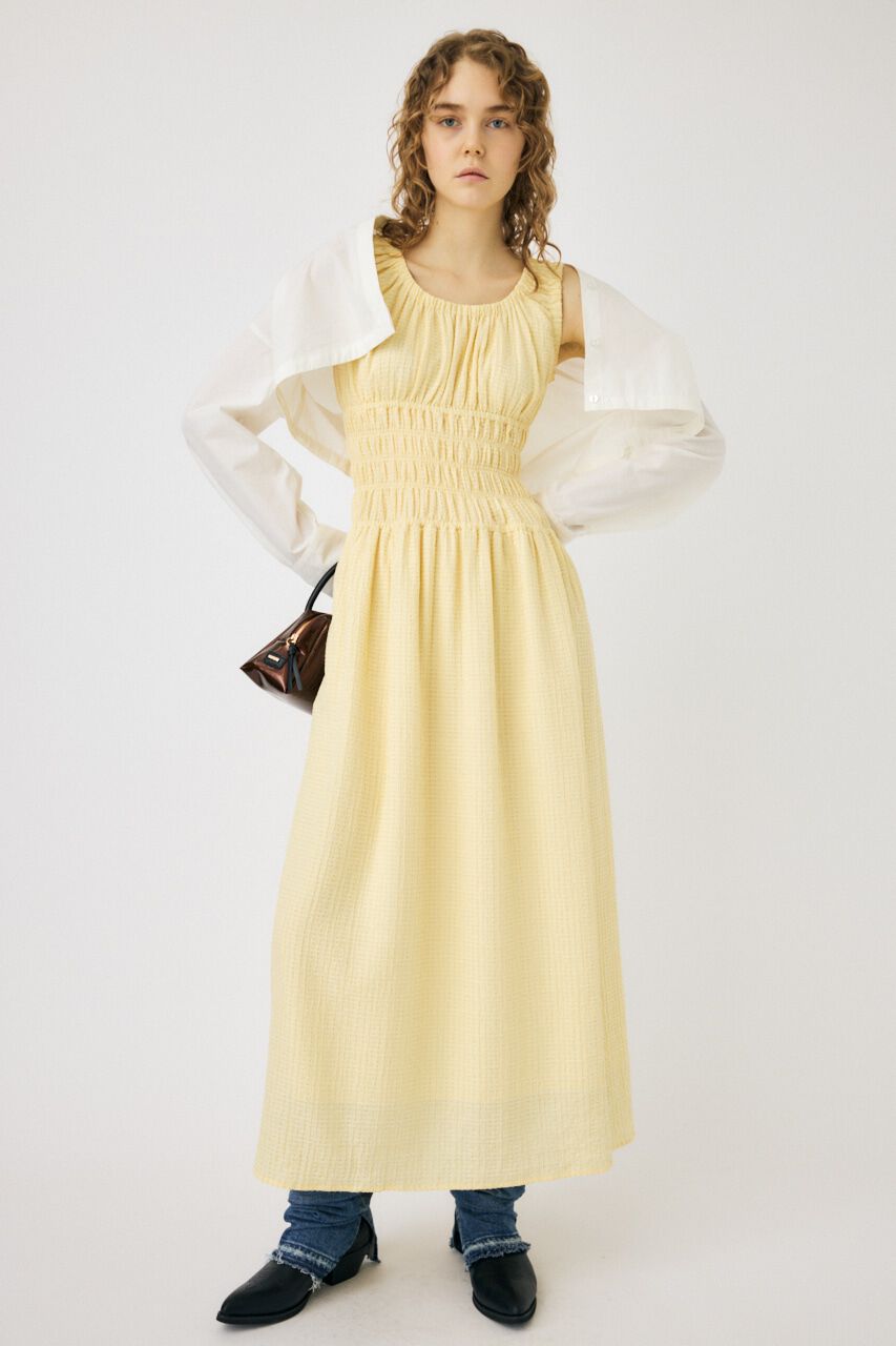 MOUSSY「SUCKER CHECK GATHER ドレス」|ワンピース|