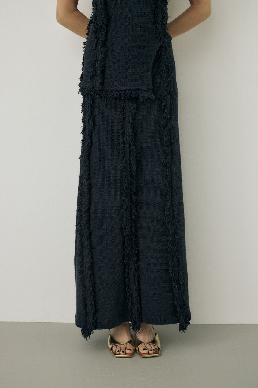 MOUSSY「ツイードニットスカート　オーガニックコットン使用」|スカート|BLK