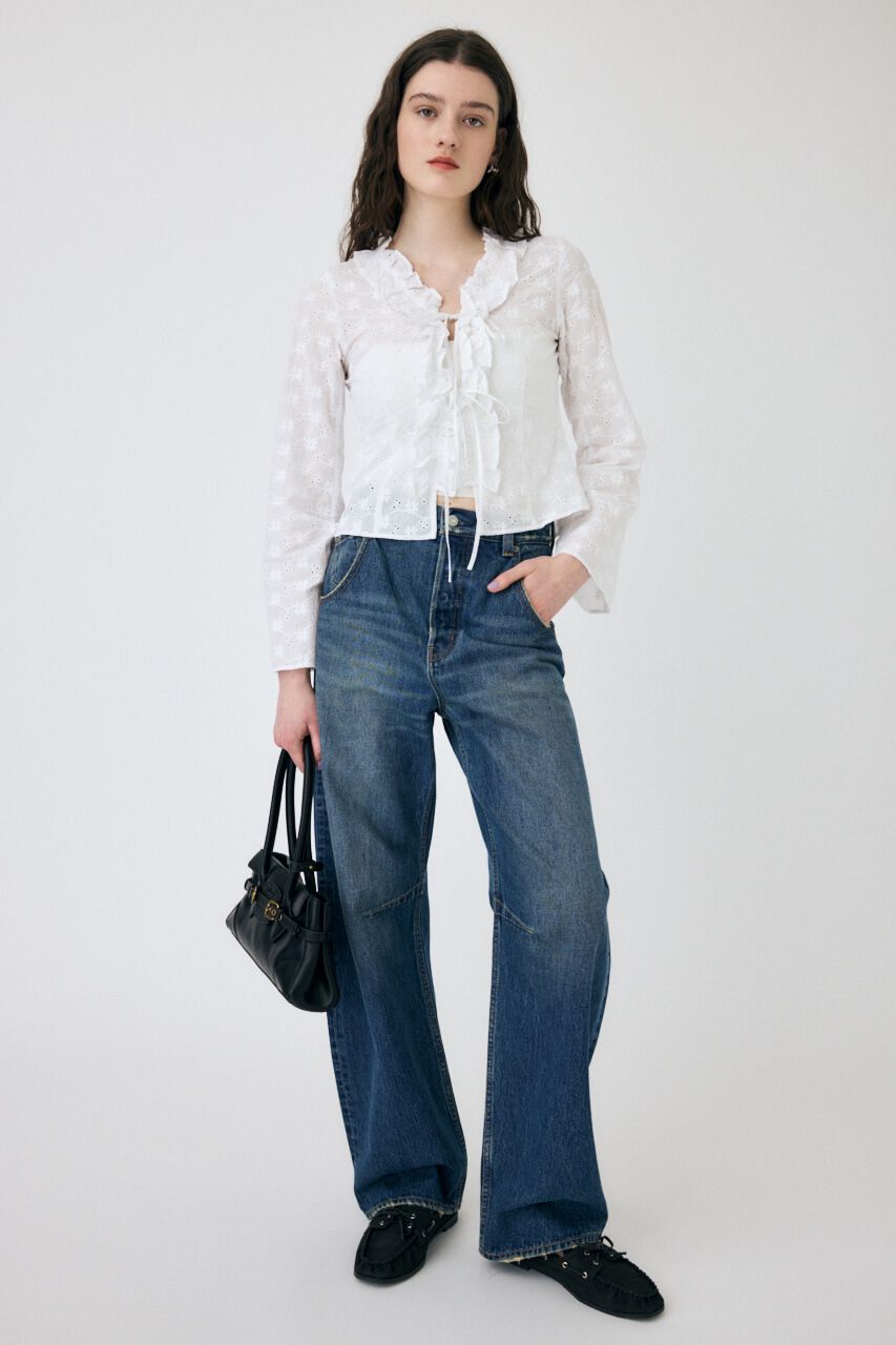 MOUSSY「FRONT TIE EYELET シャツ」|シャツ・ブラウス|