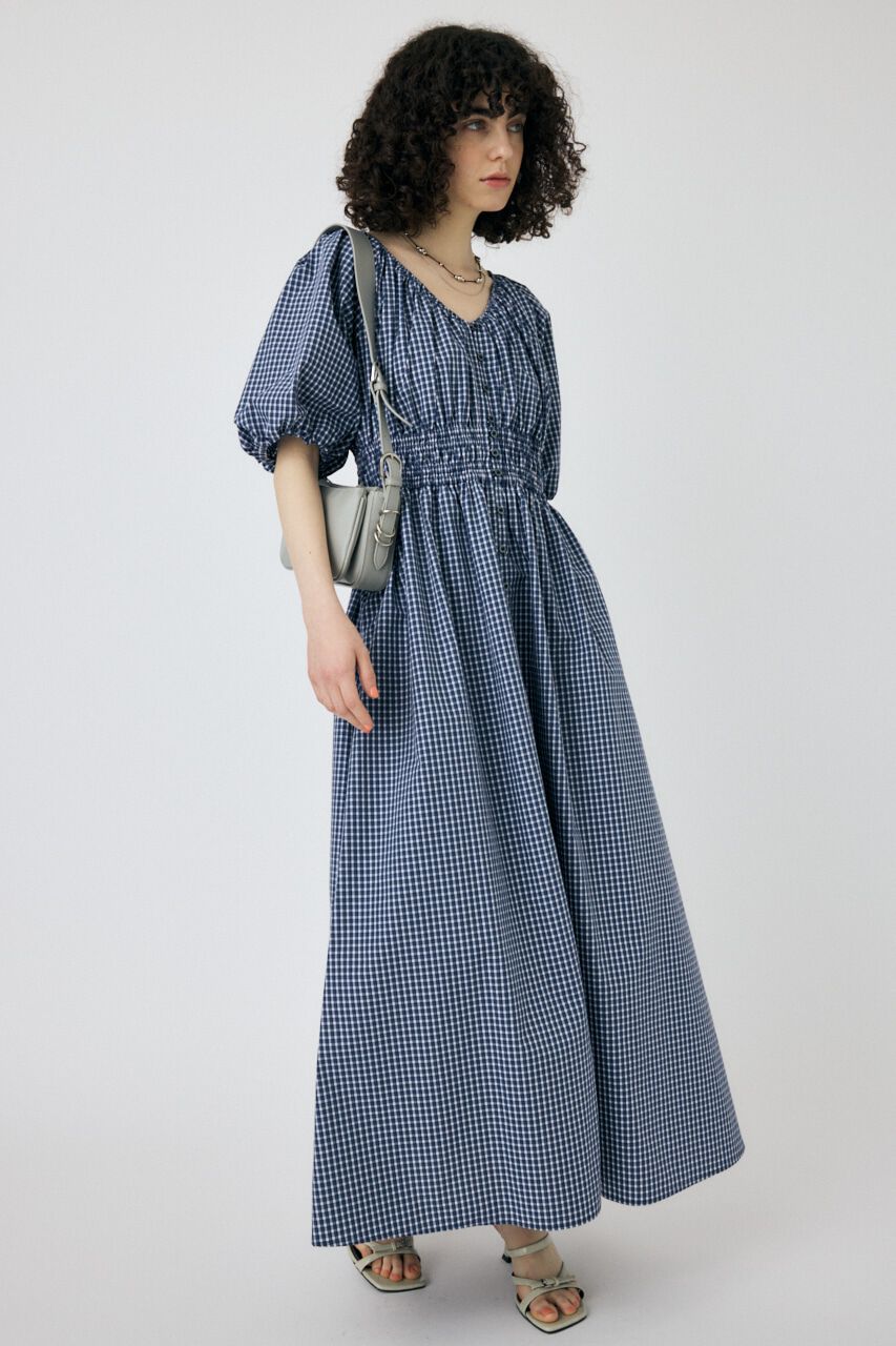 MOUSSY「WAIST GATHER ロングドレス」|ワンピース|