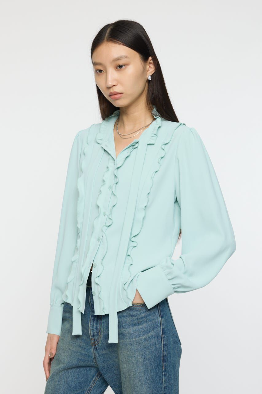 MOUSSY「GEORGETTE RUFFLES ブラウス」|シャツ・ブラウス|