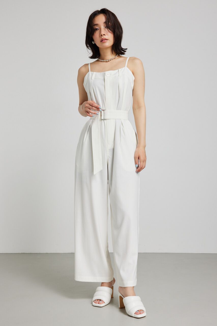 rienda「タックベアストレートロンパース」|その他|WHT