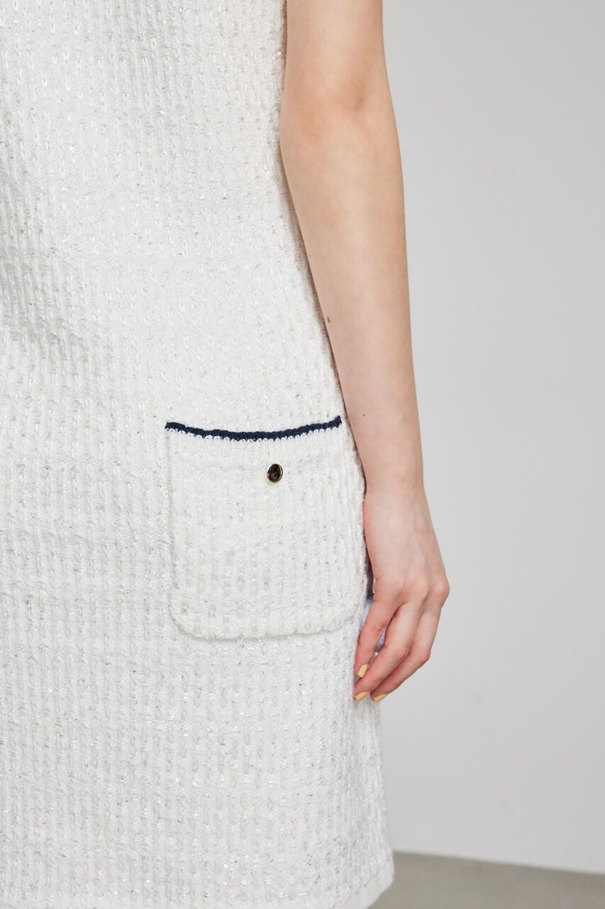 rienda「シャイニーツイードモックネックニットOP」|ワンピース|