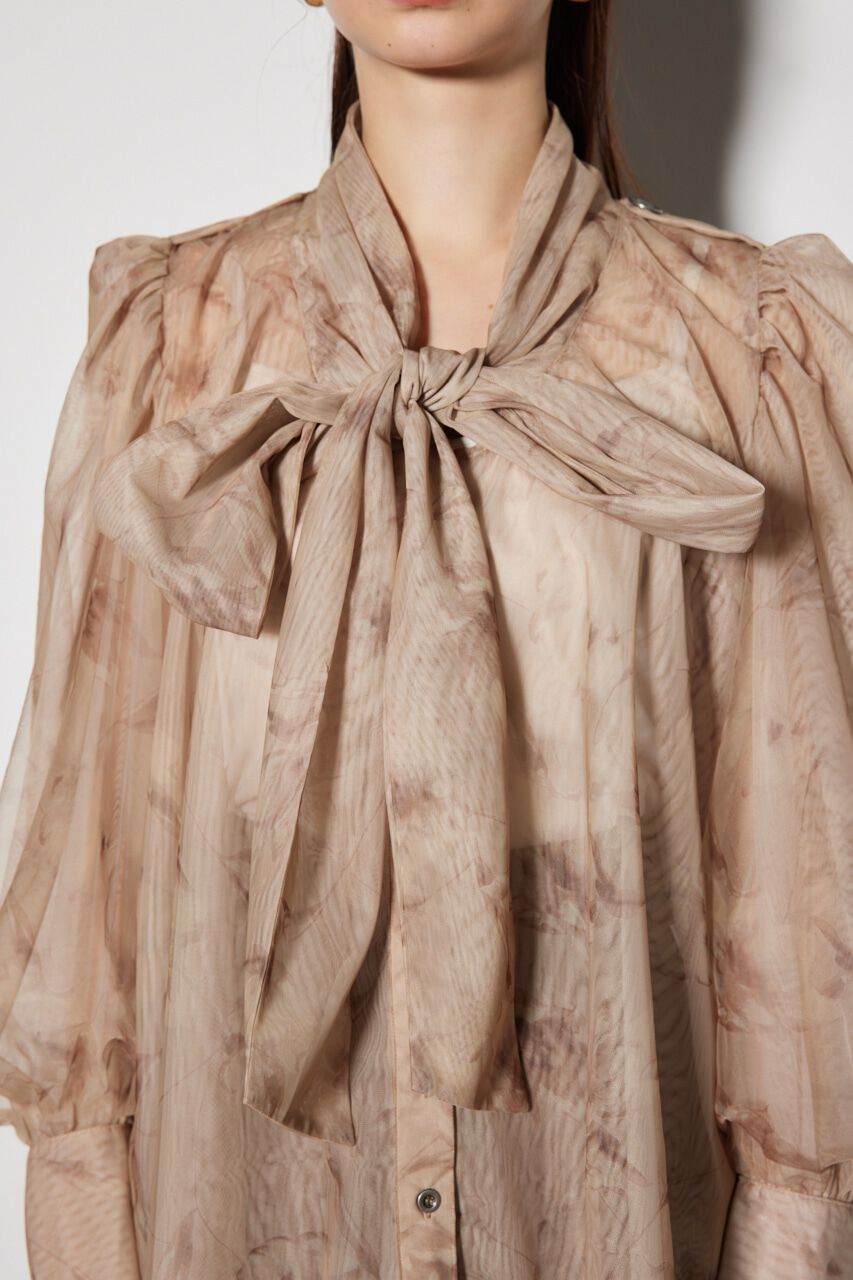 rienda「チュールボウタイネックトップス」|シャツ・ブラウス|