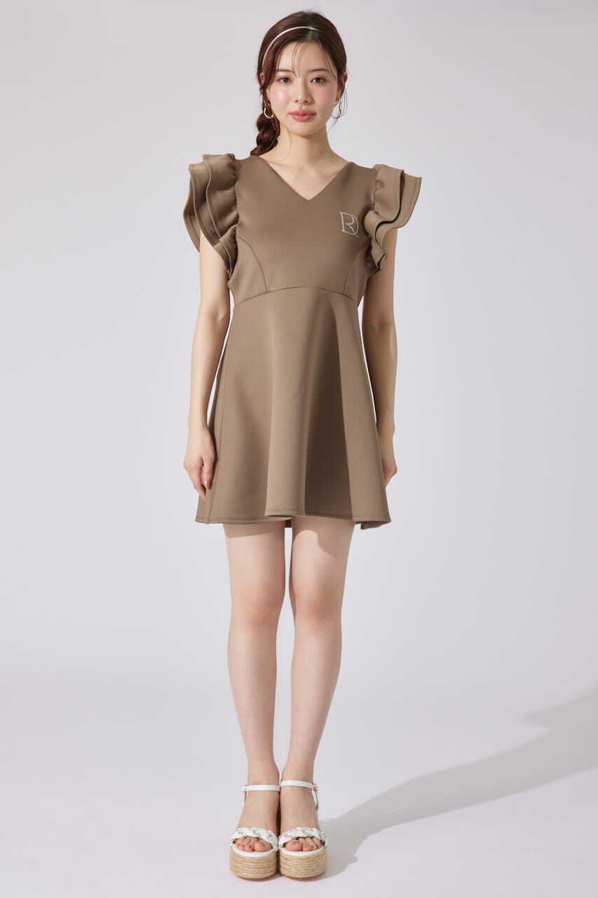 rienda「RDショルダーフリルカットミニワンピース」|ワンピース|