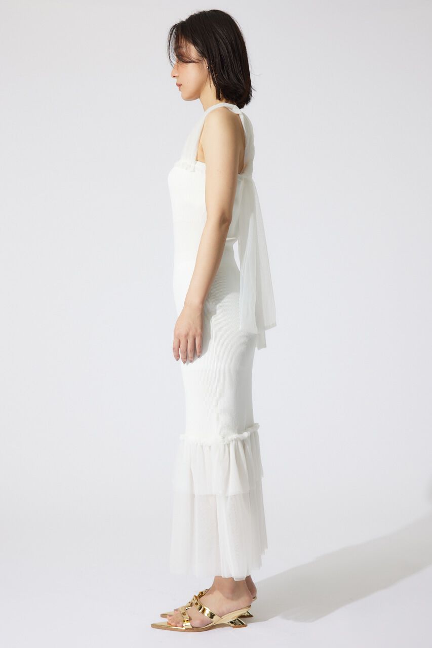 rienda「チュールレイヤードホルターニットワンピース」|ワンピース|
