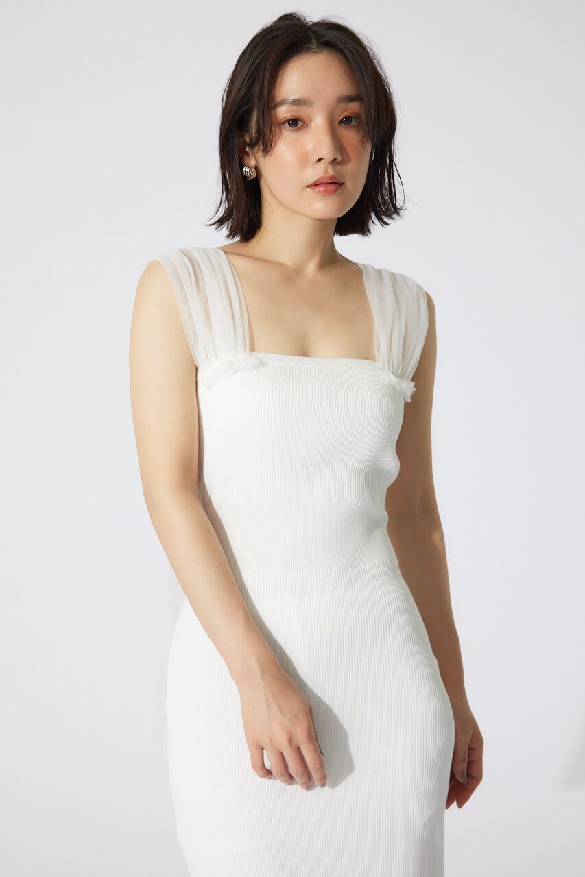 rienda「チュールレイヤードホルターニットワンピース」|ワンピース|