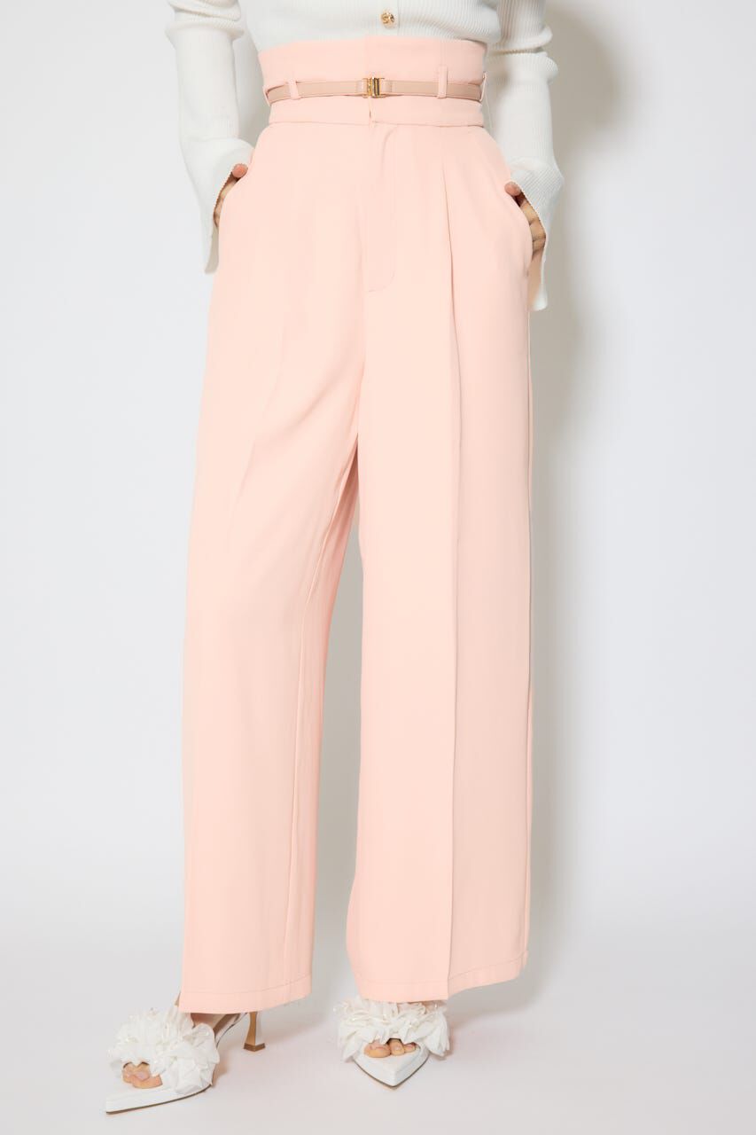 rienda「ベルトポイントハイウエストワイドパンツ」|その他|L/PNK1