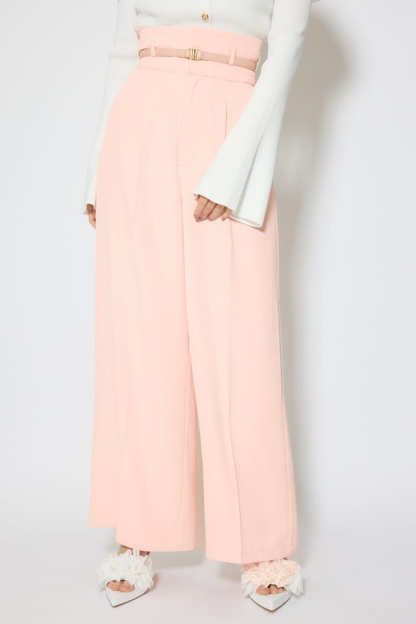 rienda「ベルトポイントハイウエストワイドパンツ」|その他|