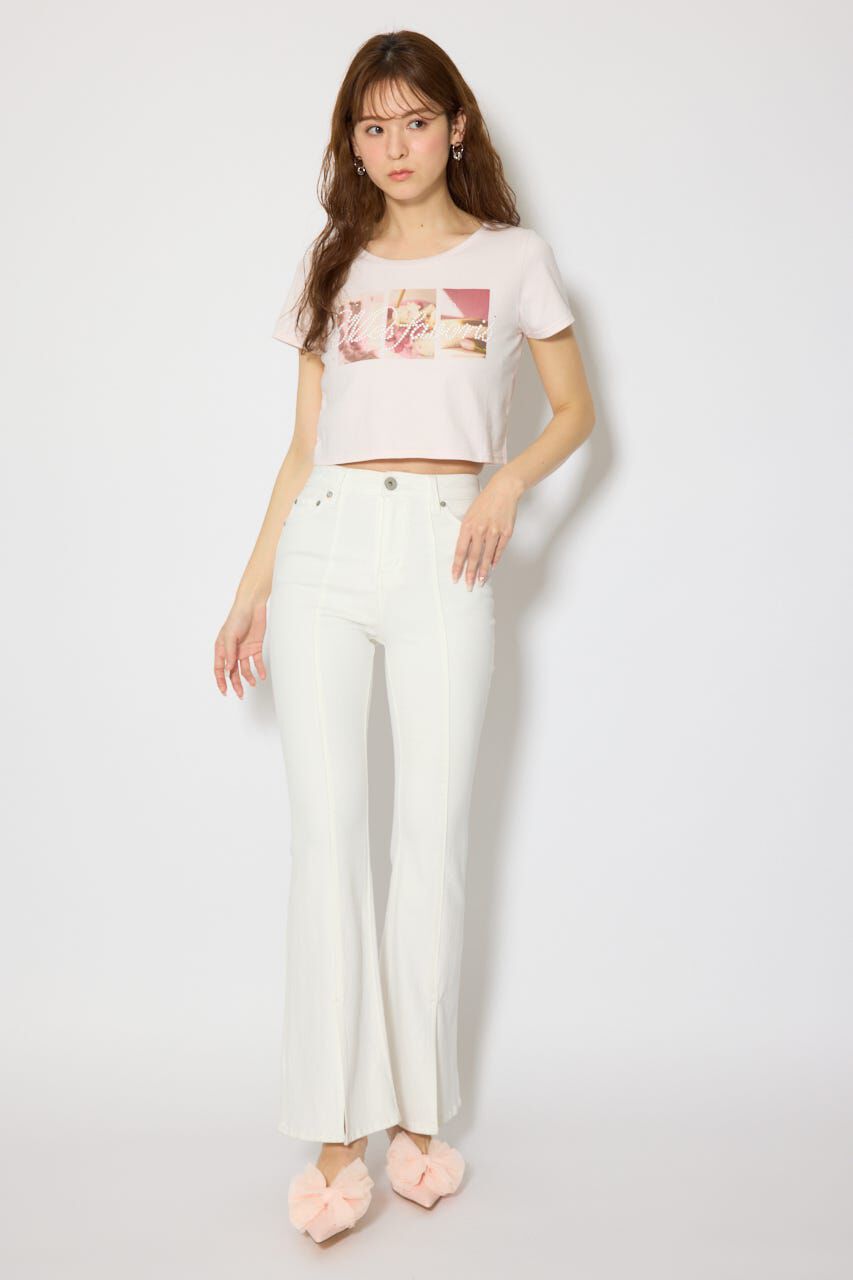 rienda「モチーフフォトショートTシャツ」|Tシャツ・カットソー|