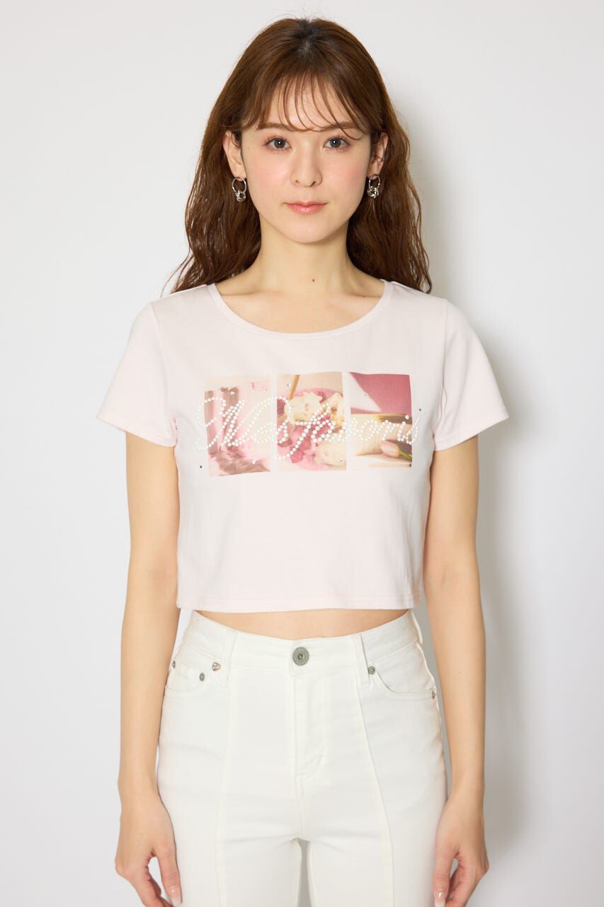 rienda「モチーフフォトショートTシャツ」|Tシャツ・カットソー|